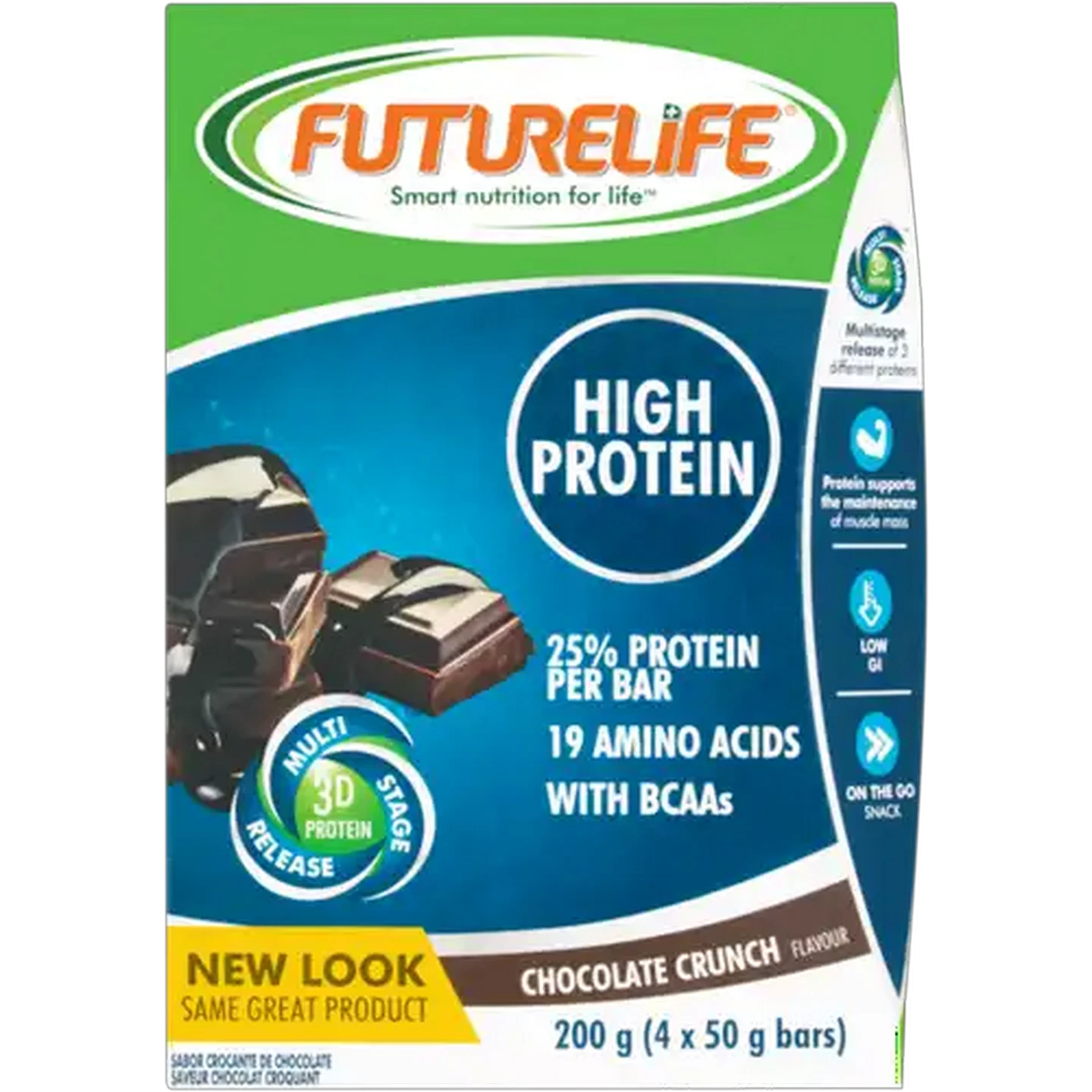 Image of FUTURELIFE High Protein Chocolate Crunch Flavour Cereal Bar 4 x 50g