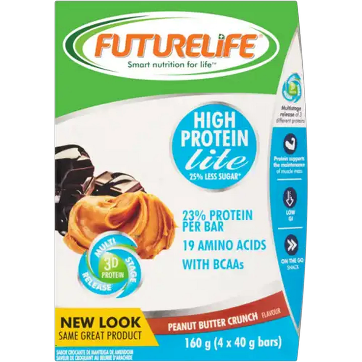 Image of FUTURELIFE High Protein Lite Peanut Butter Crunch Flavour Cereal Bar 4 x 40g