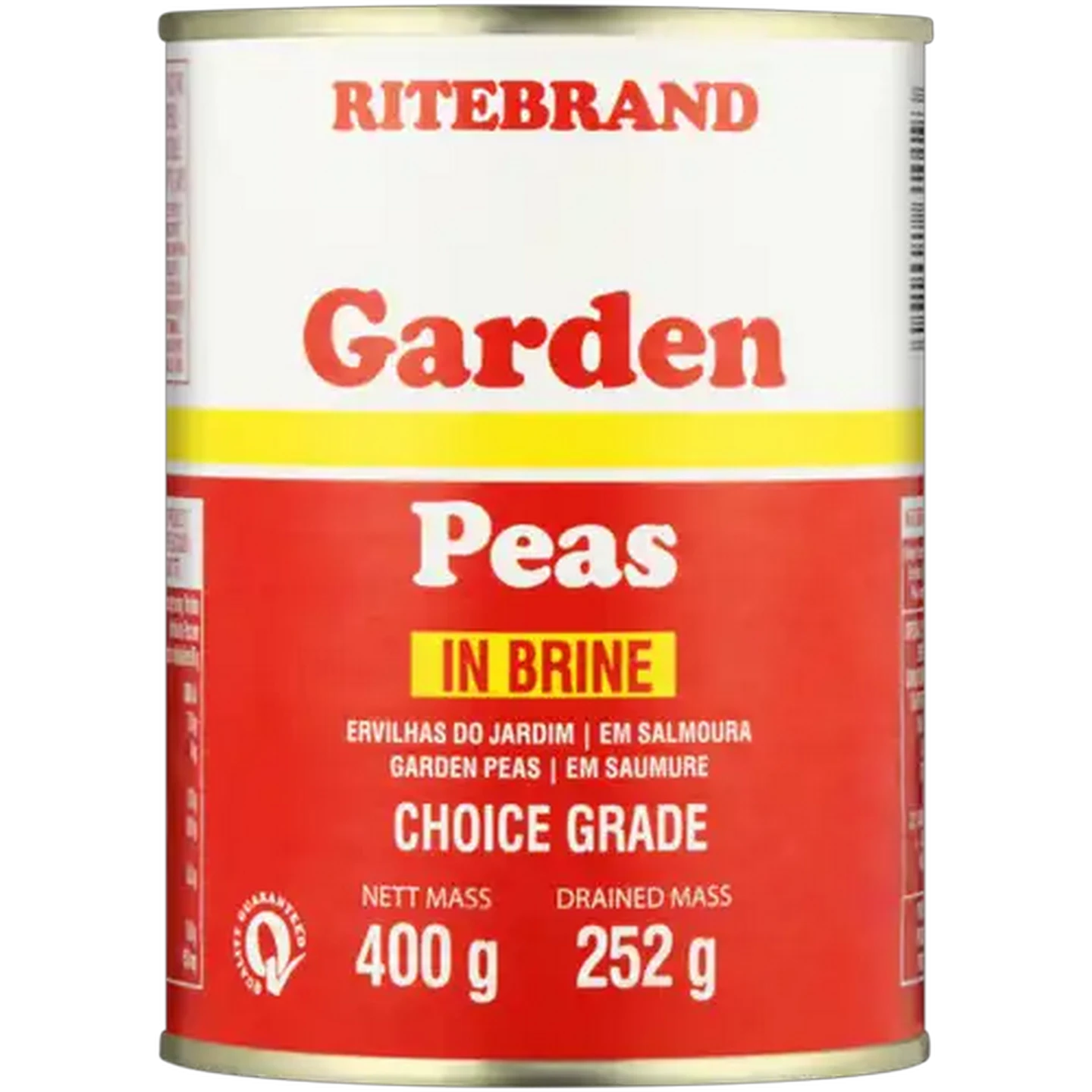 Image of Ritebrand Garden Peas In Brine Can 400g