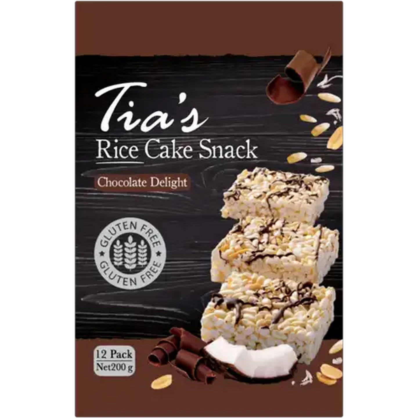 Image of Tia's Chocolate Delight Rice Cake Snack 12 Pack