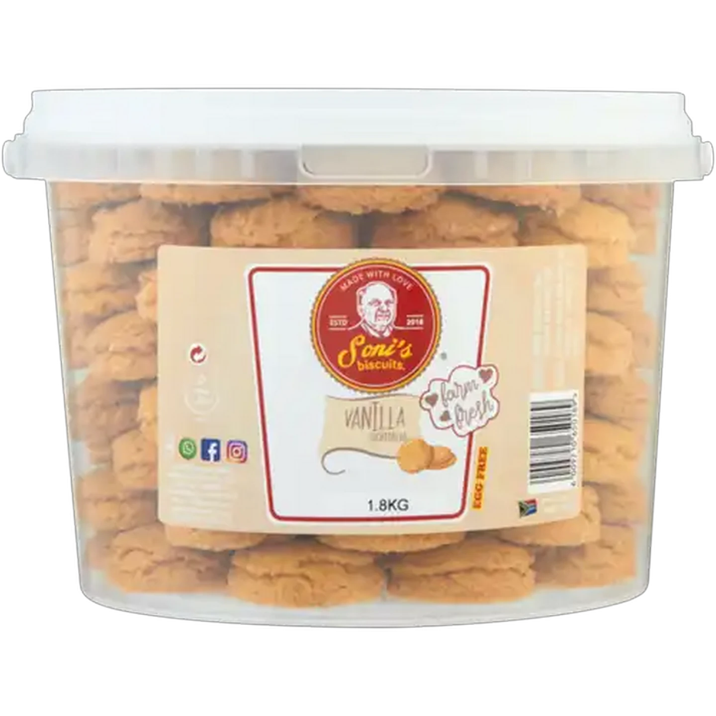 Image of Soni's Biscuits Vanilla Shortbread Biscuits 1.8kg
