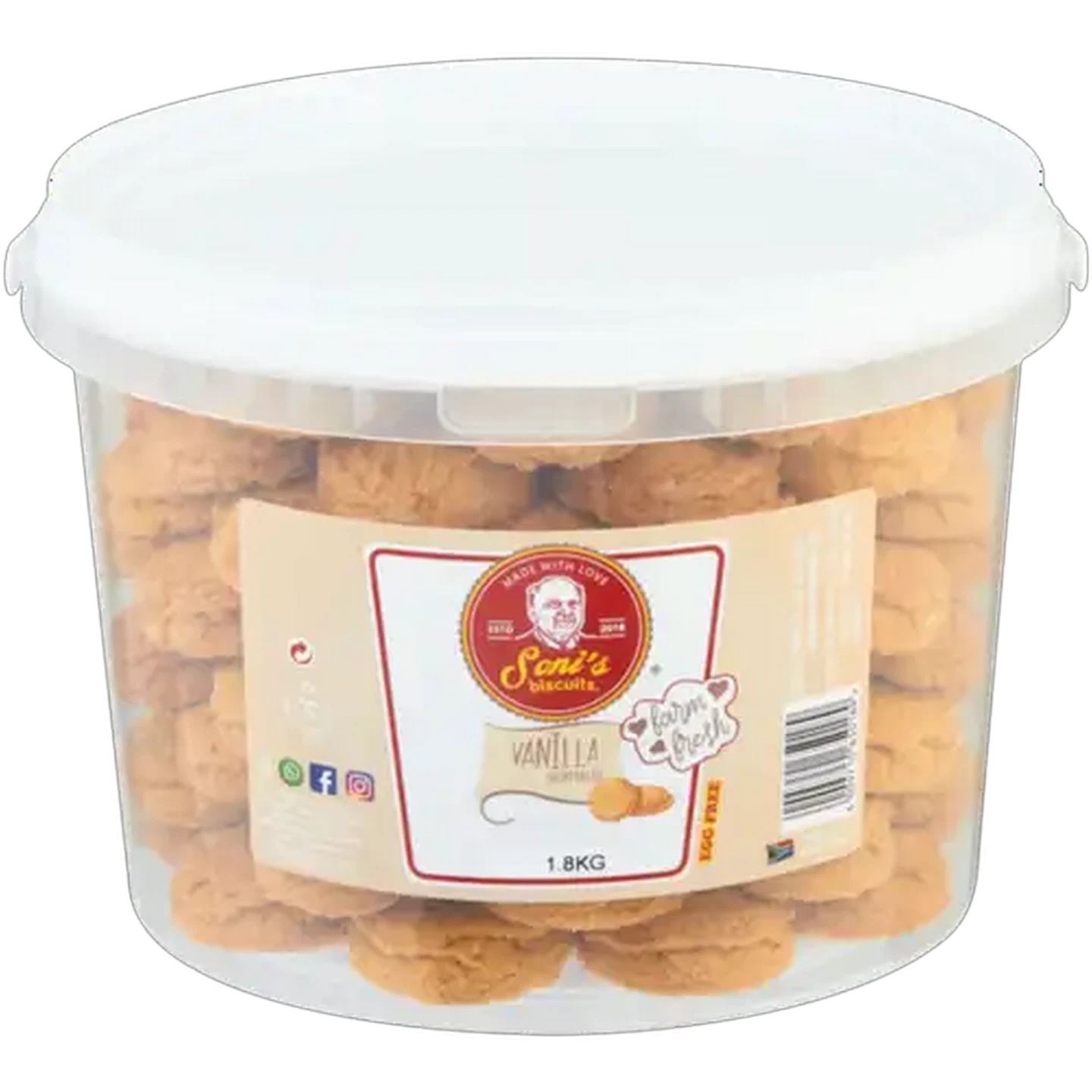Image of Soni's Biscuits Vanilla Shortbread Biscuits 1.8kg