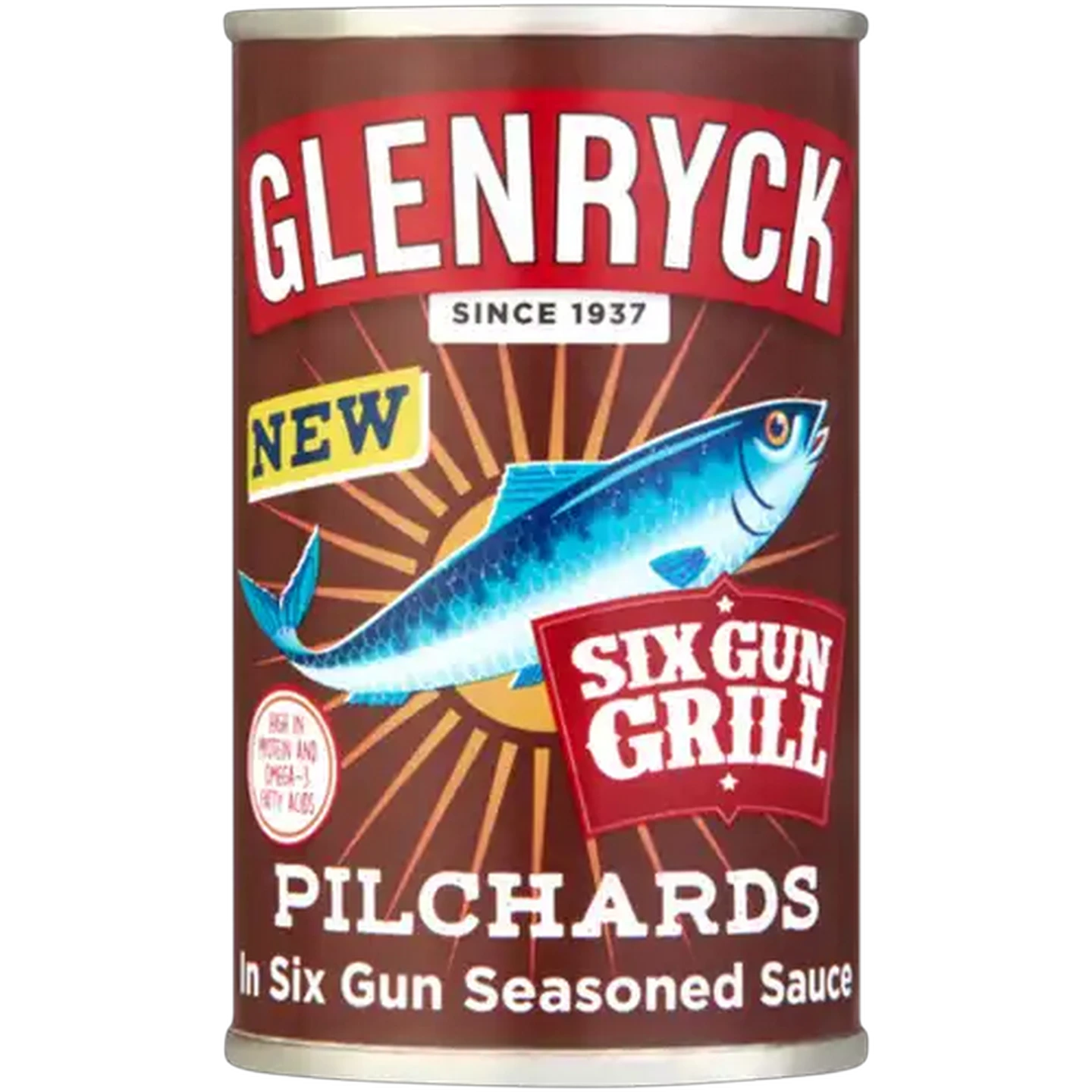 Image of Glenryck Pilchards in Six Gun Seasoned Sauce 155g