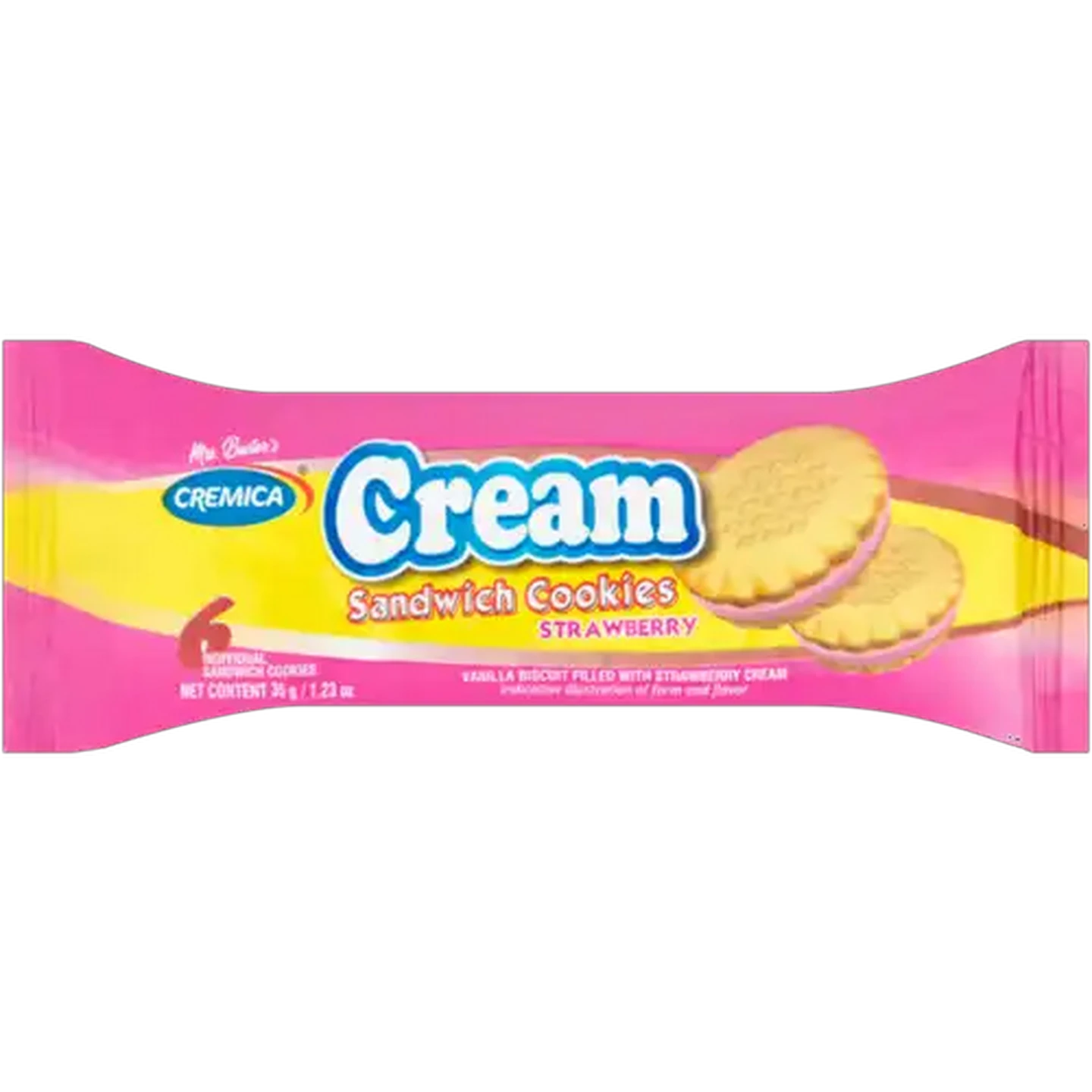 Image of Cremica Strawberry Cream Sandwich Cookies 6 Pack