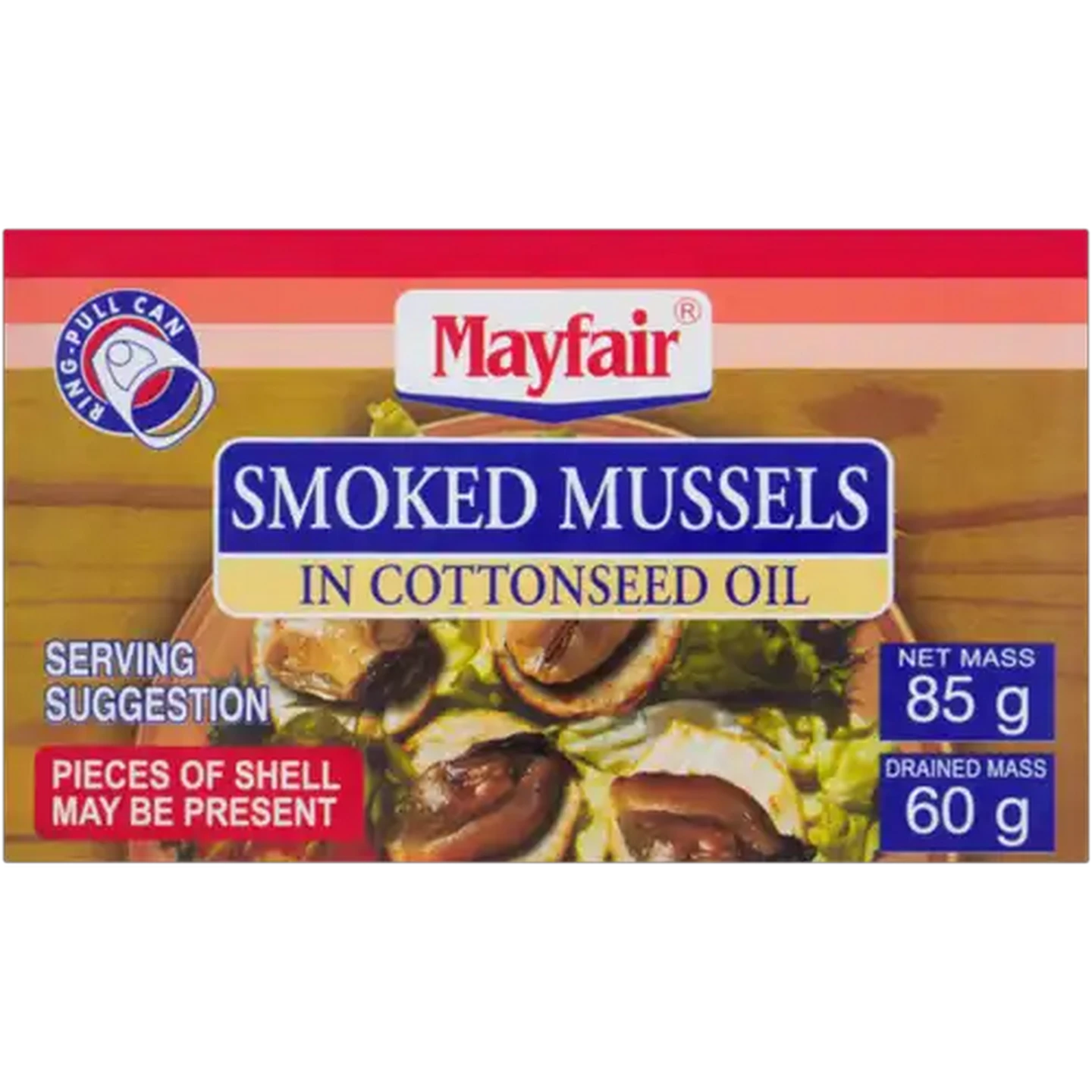 Image of Mayfair Smoked Mussels in Cottonseed Oil 85g