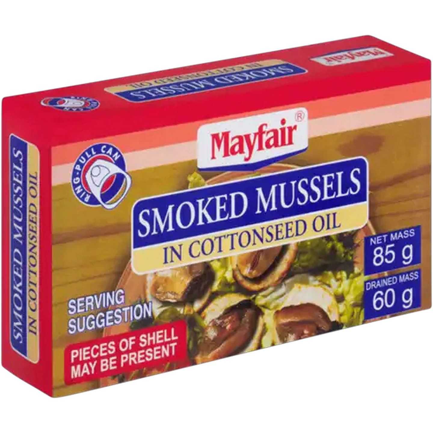 Image of Mayfair Smoked Mussels in Cottonseed Oil 85g