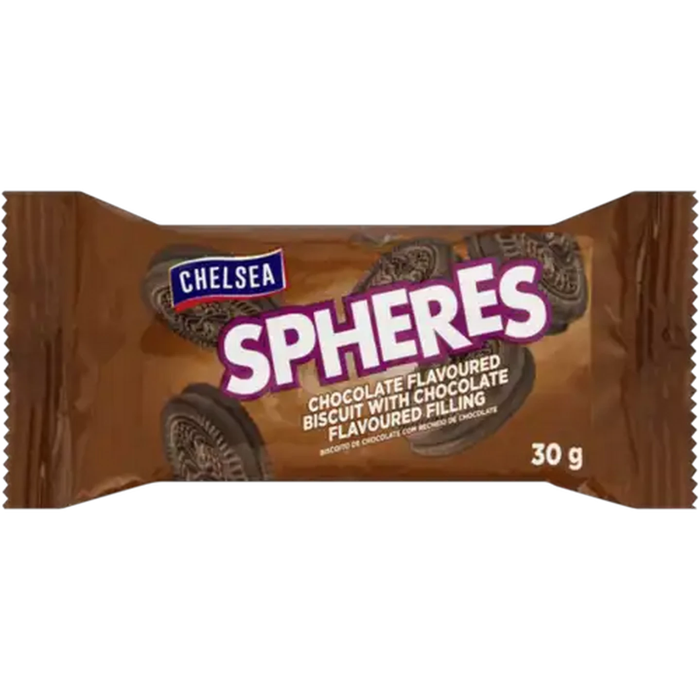 Image of Chelsea Spheres Chocolate Flavoured Biscuit with Chocolate Flavoured Filling 30g
