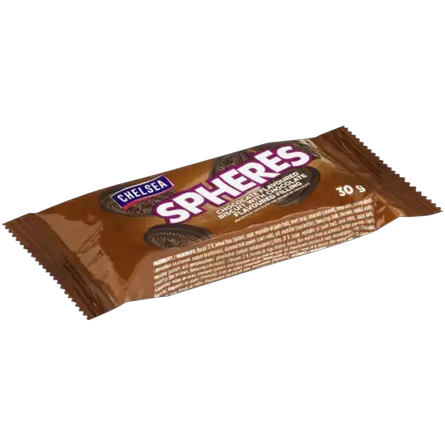 Image of Chelsea Spheres Chocolate Flavoured Biscuit with Chocolate Flavoured Filling 30g