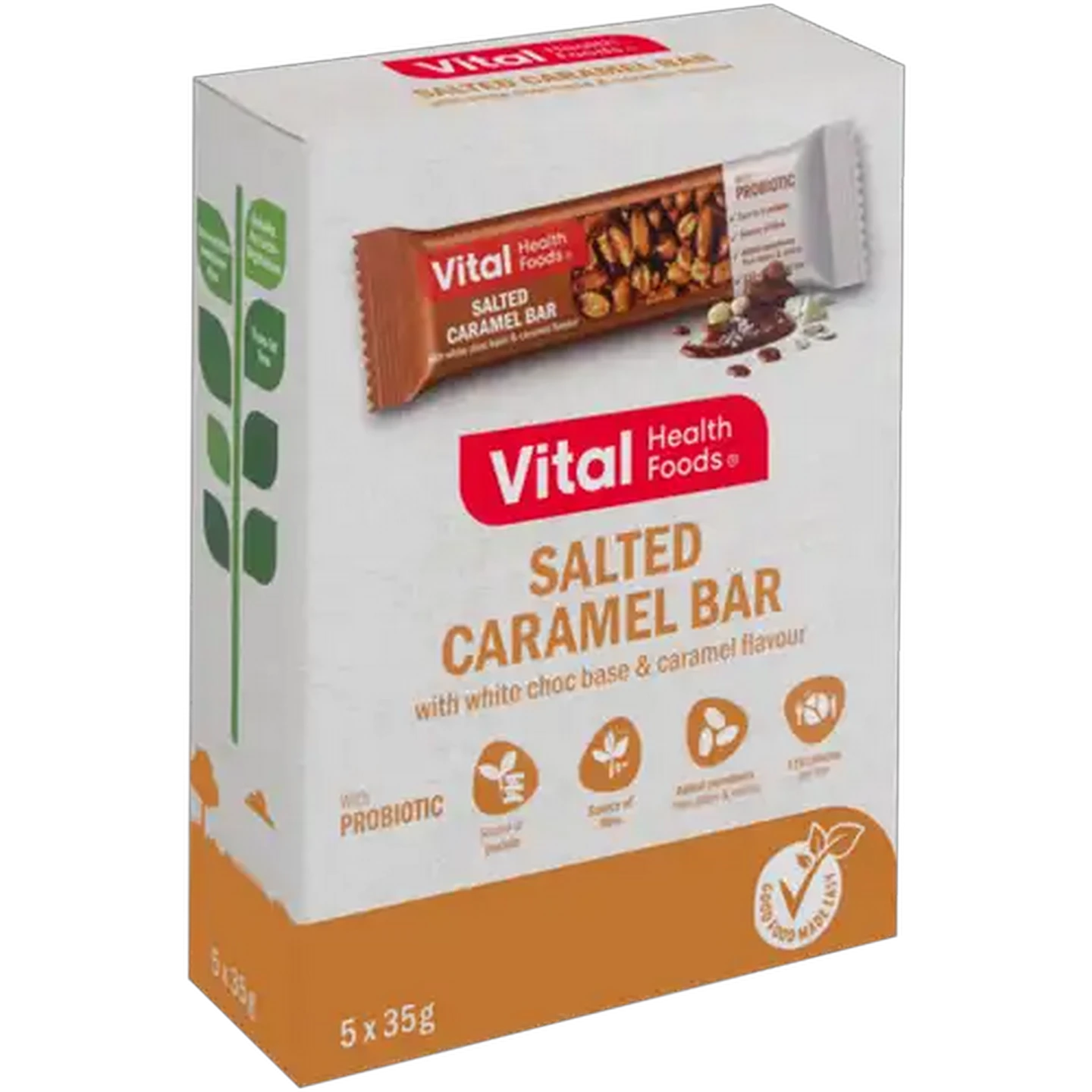 Image of Vital Health Foods Salted Caramel Bar 5 x 35g