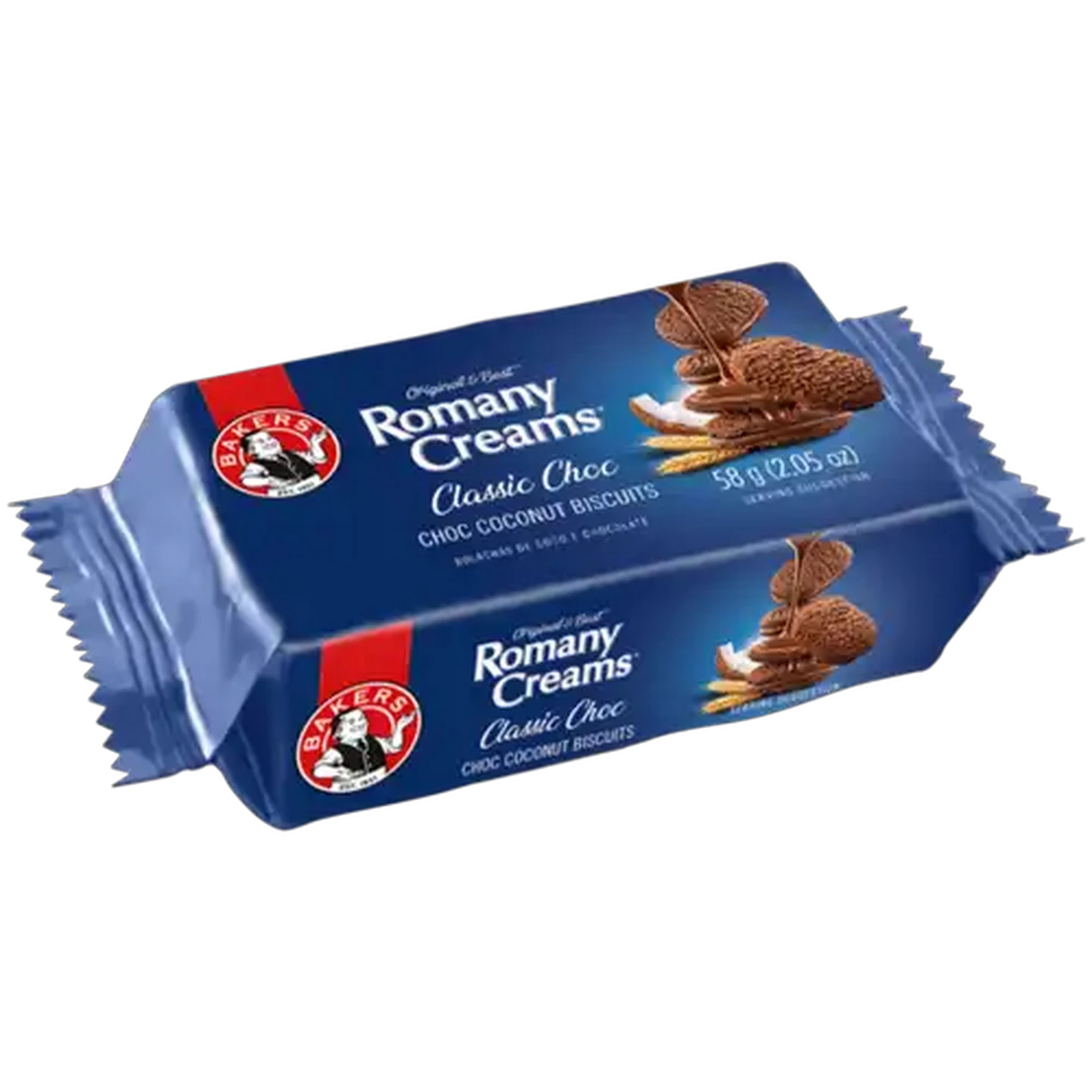 Image of Bakers Romany Creams Classic Choc Choc Coconut Biscuits 58g