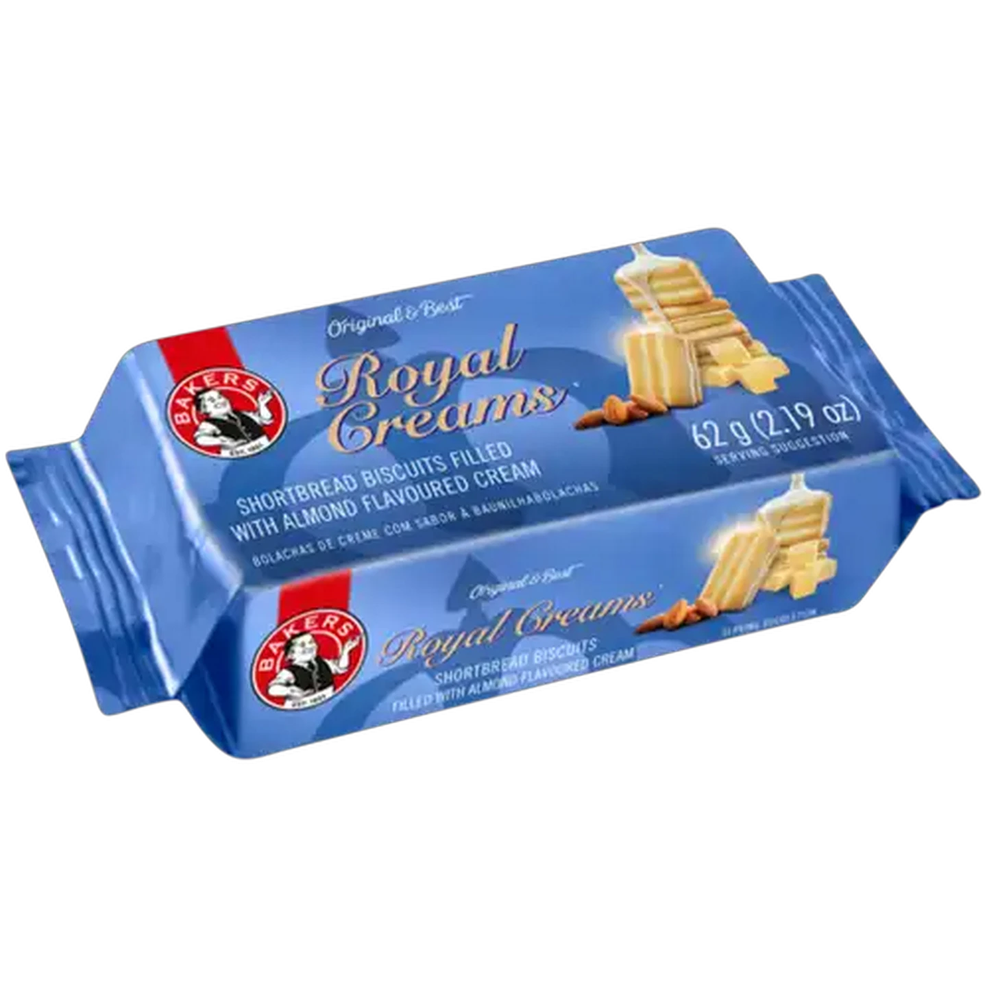 Image of Bakers Royal Creams Shortbread Biscuits Filled with Almond Flavoured Cream 62g