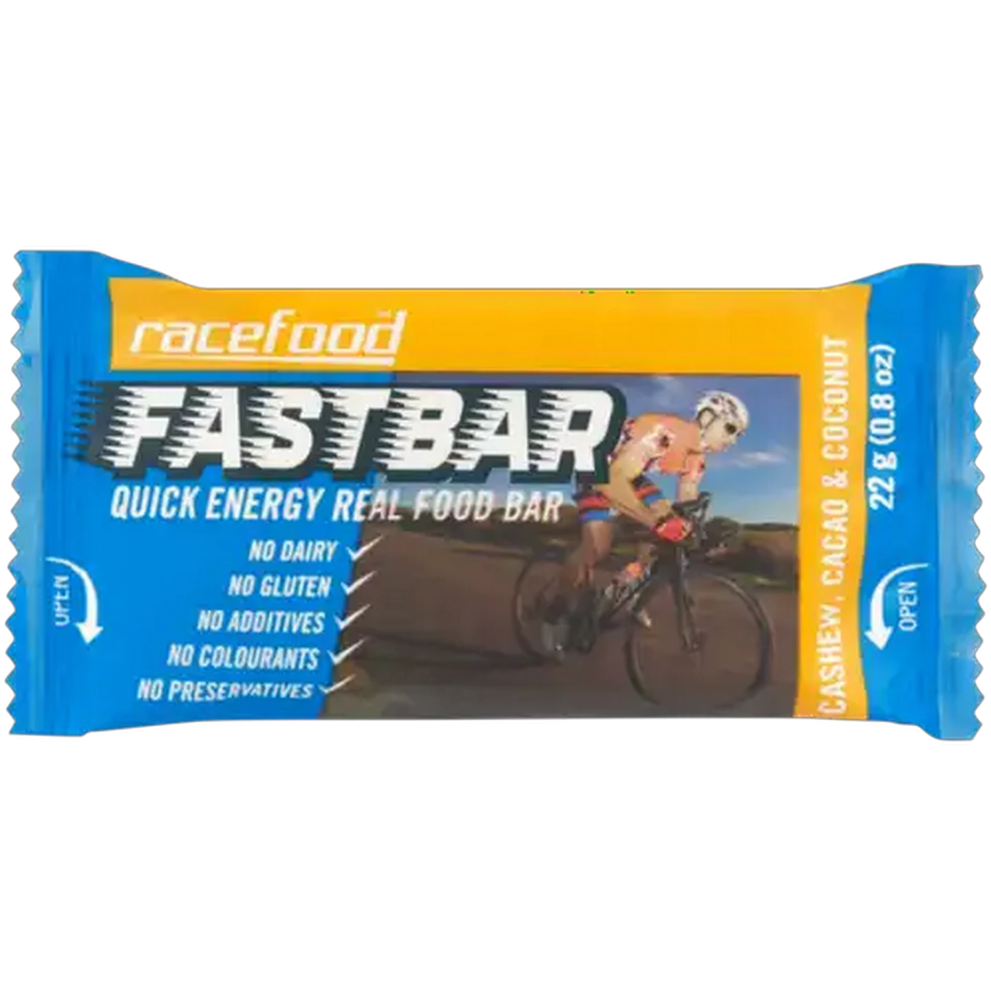 Image of Racefood Fast Bar Cashew, Cacao & Coconut Energy Bar 5 x 22g