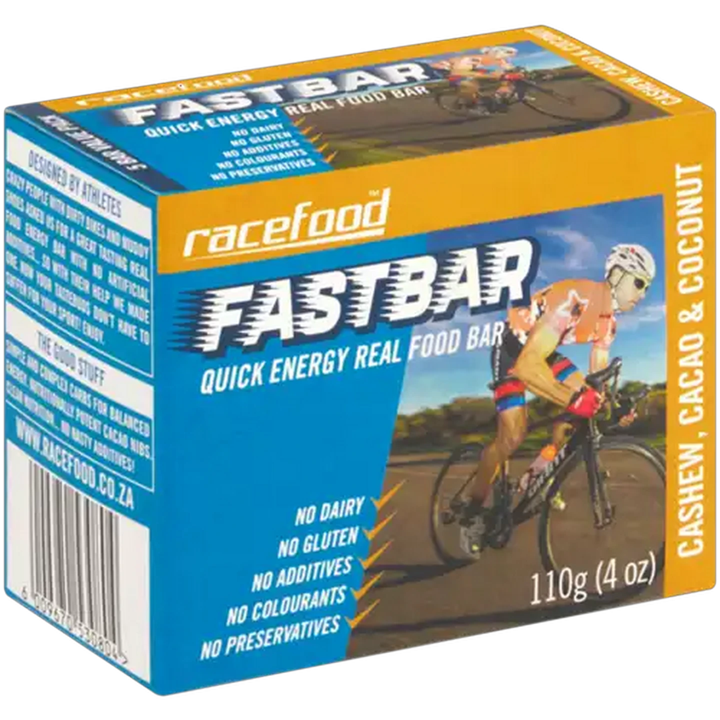 Image of Racefood Fast Bar Cashew, Cacao & Coconut Energy Bar 5 x 22g