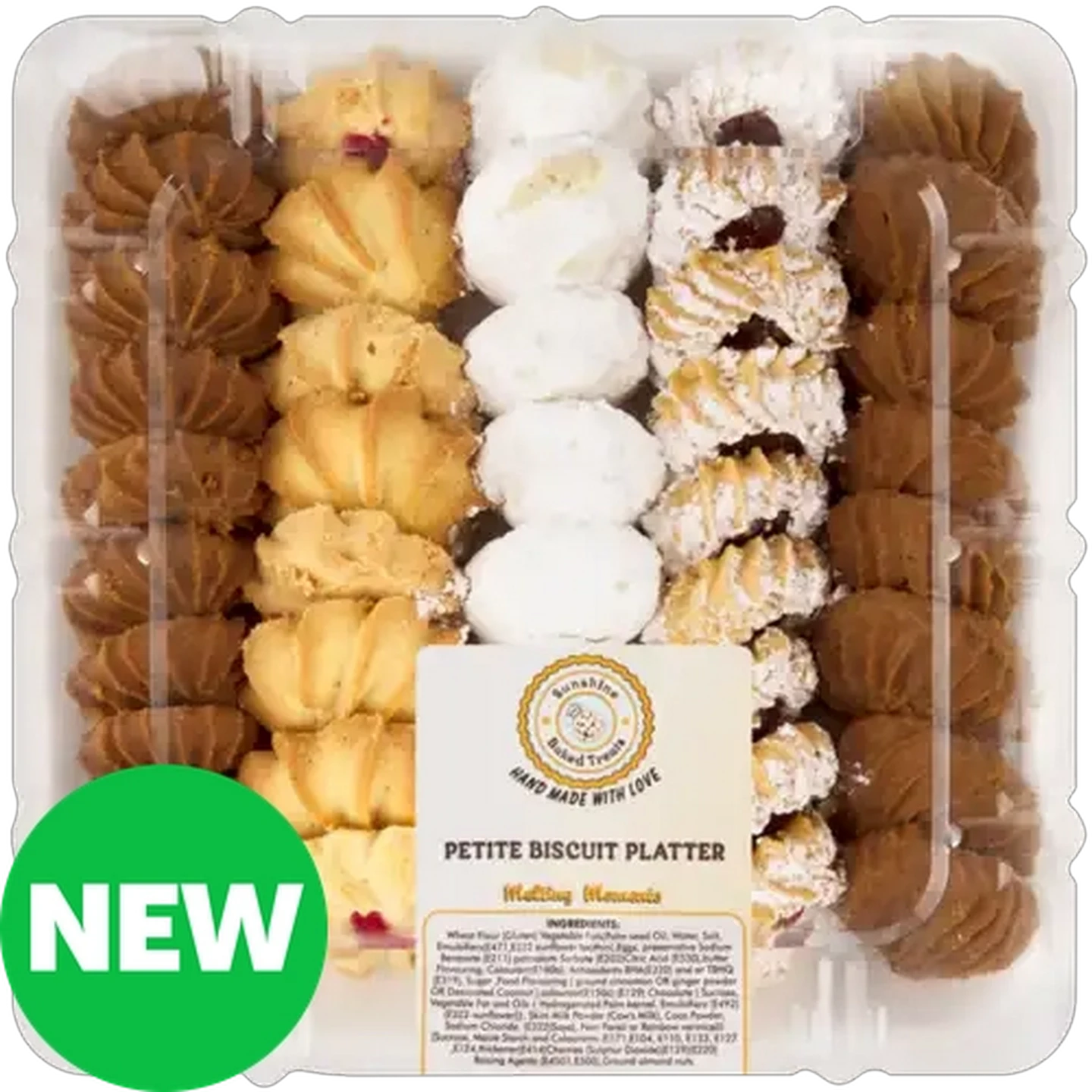 Image of Sunshine Baked Treats Melting Moments Biscuit Platter 500g (Flavour May Vary)