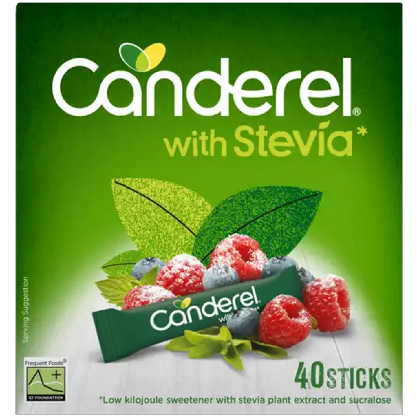 Image of Canderel Low Kilojoule Sweetener Sticks with Stevia 40 Pack