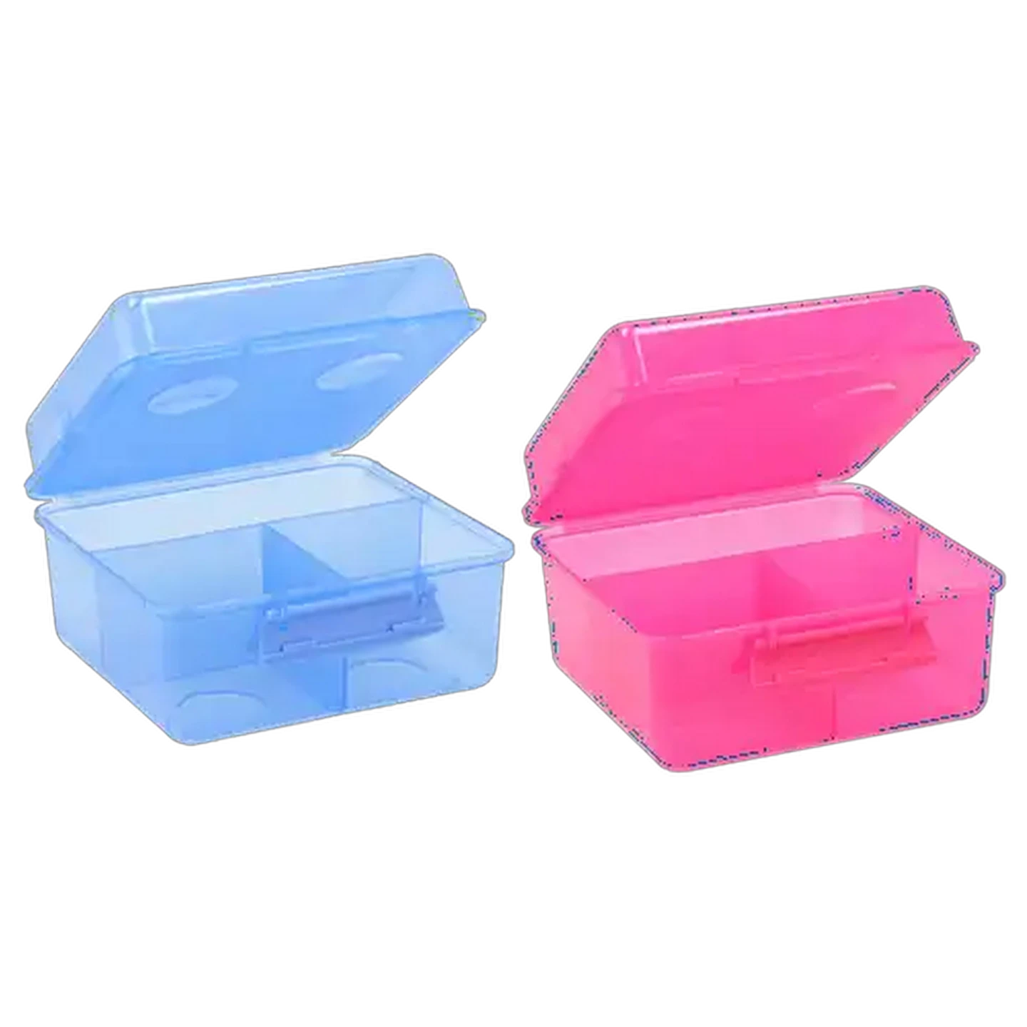 Image of Lunch To Go Plastic Divider Lunch Box 18 x 18 x 11cm (Colour May Vary)