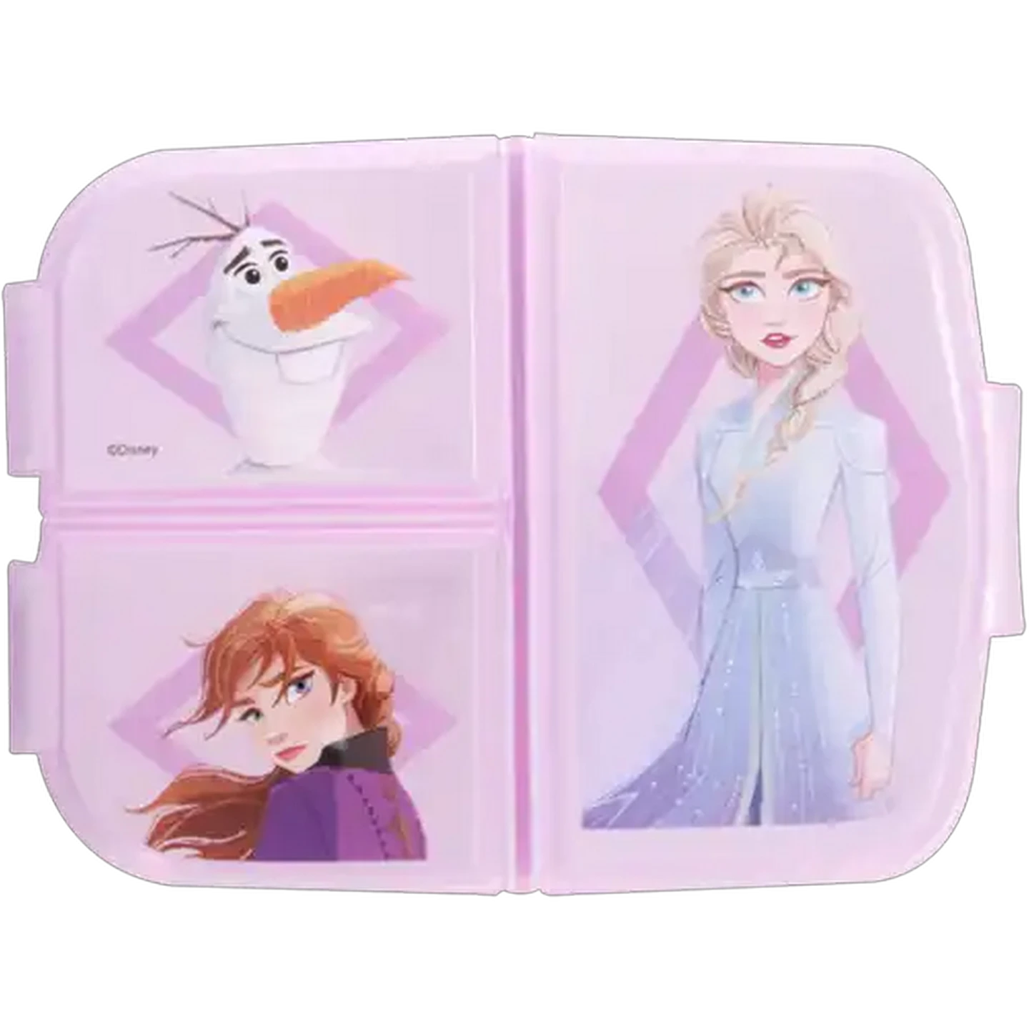 Image of Frozen Pink & Blue Compartment Lunch Box