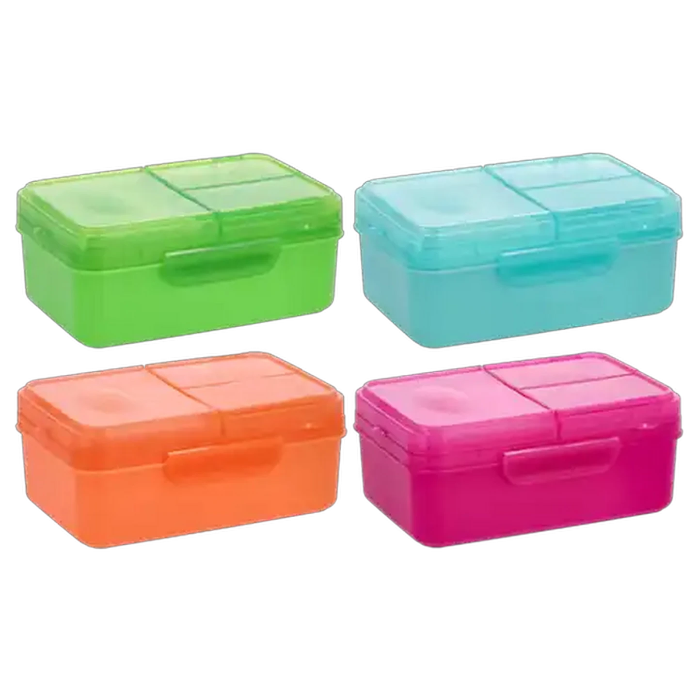 Image of Rectangular Compartment Lunchbox with Bottle (Colour May Vary)