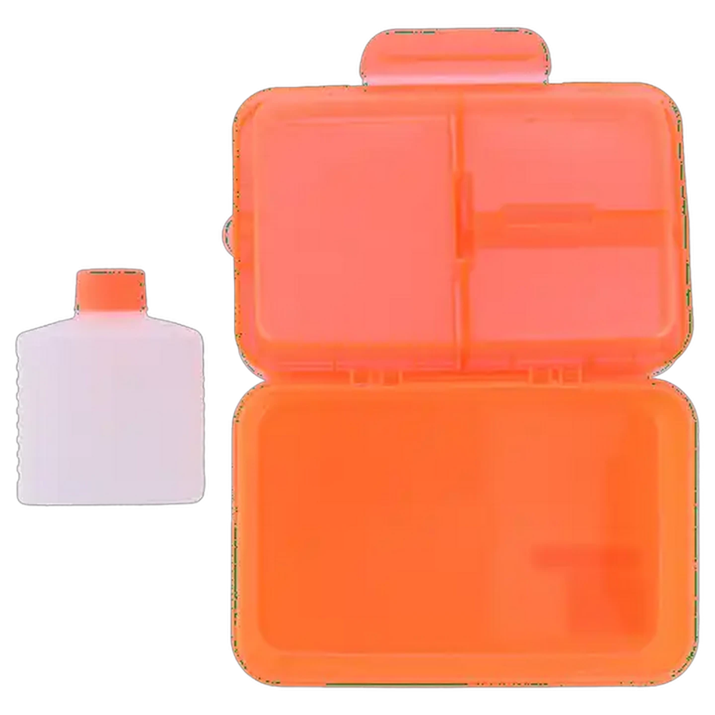 Image of Rectangular Compartment Lunchbox with Bottle (Colour May Vary)