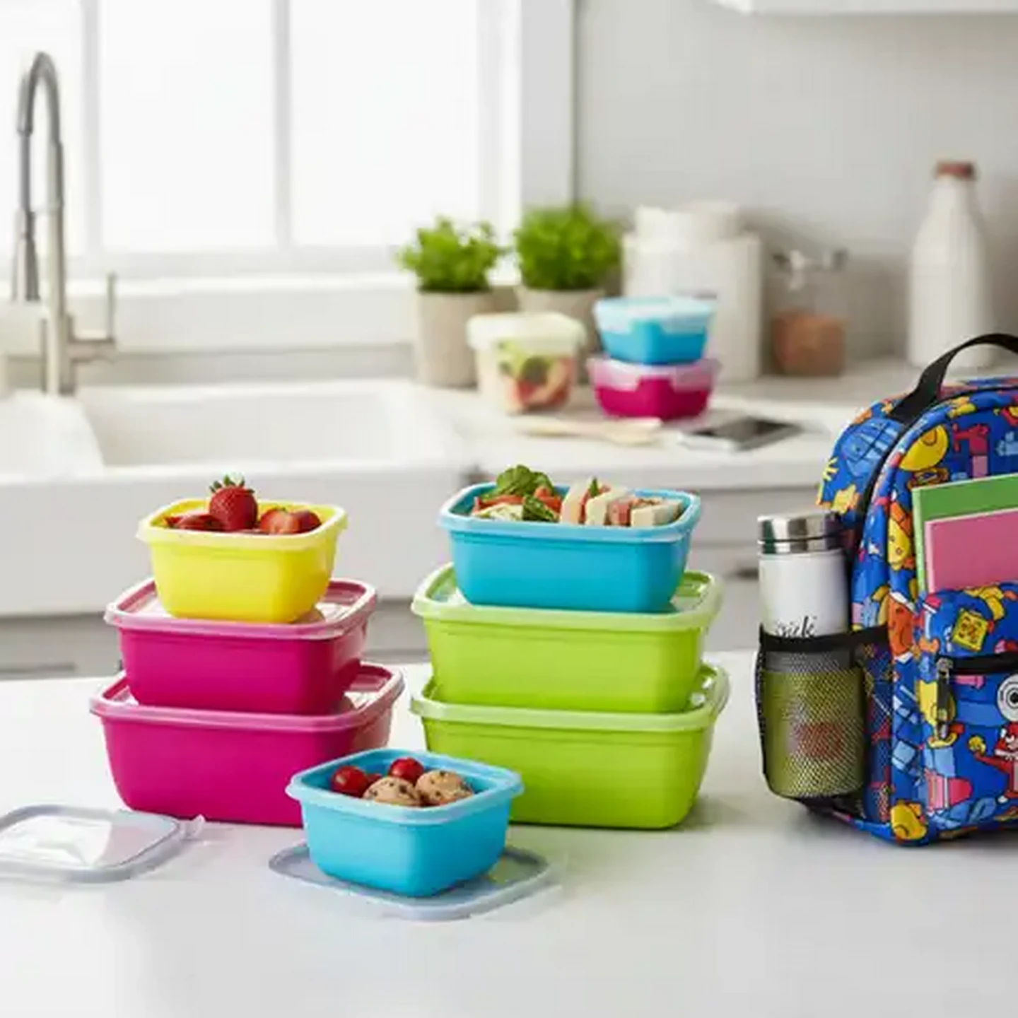Image of &Stack Multicoloured Food Storage Container Set 12-Piece