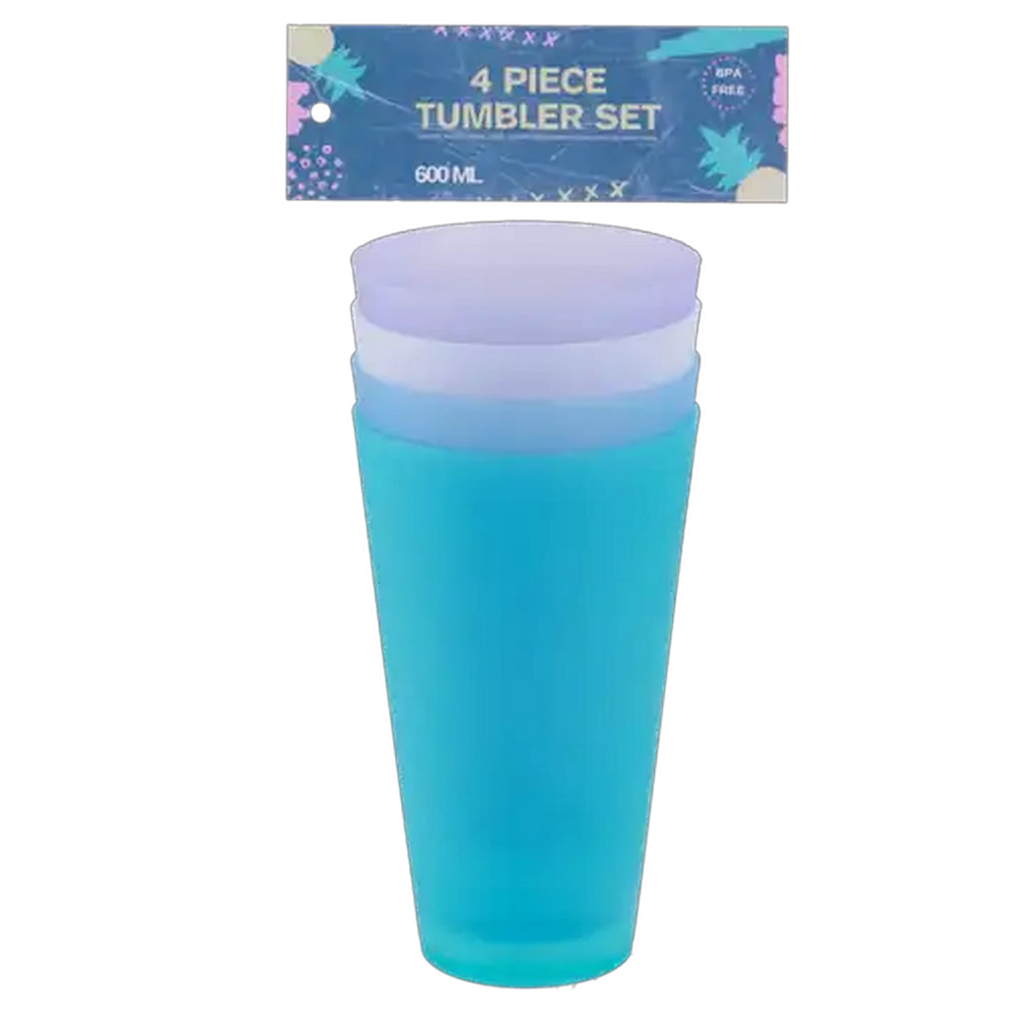 Image of Milky Plastic Tumbler 600ml 4 Piece