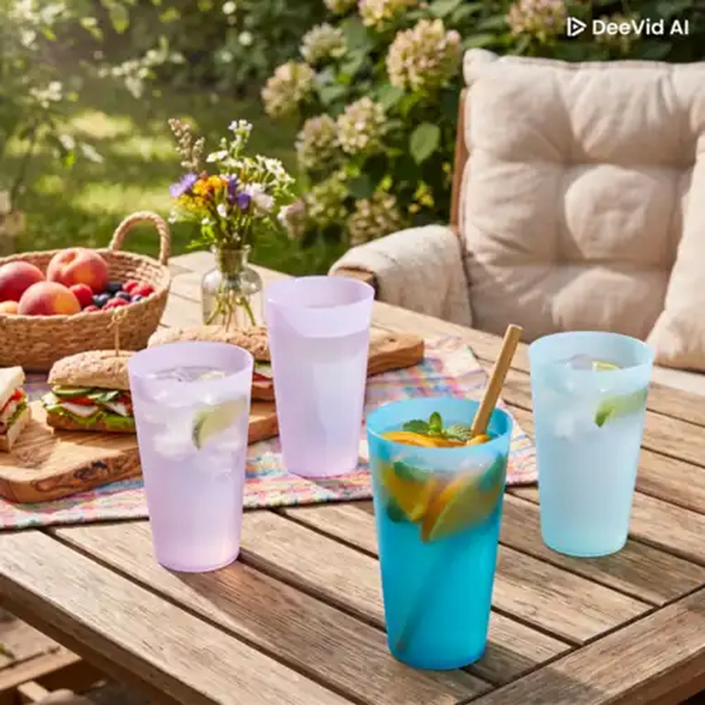 Image of Milky Plastic Tumbler 600ml 4 Piece