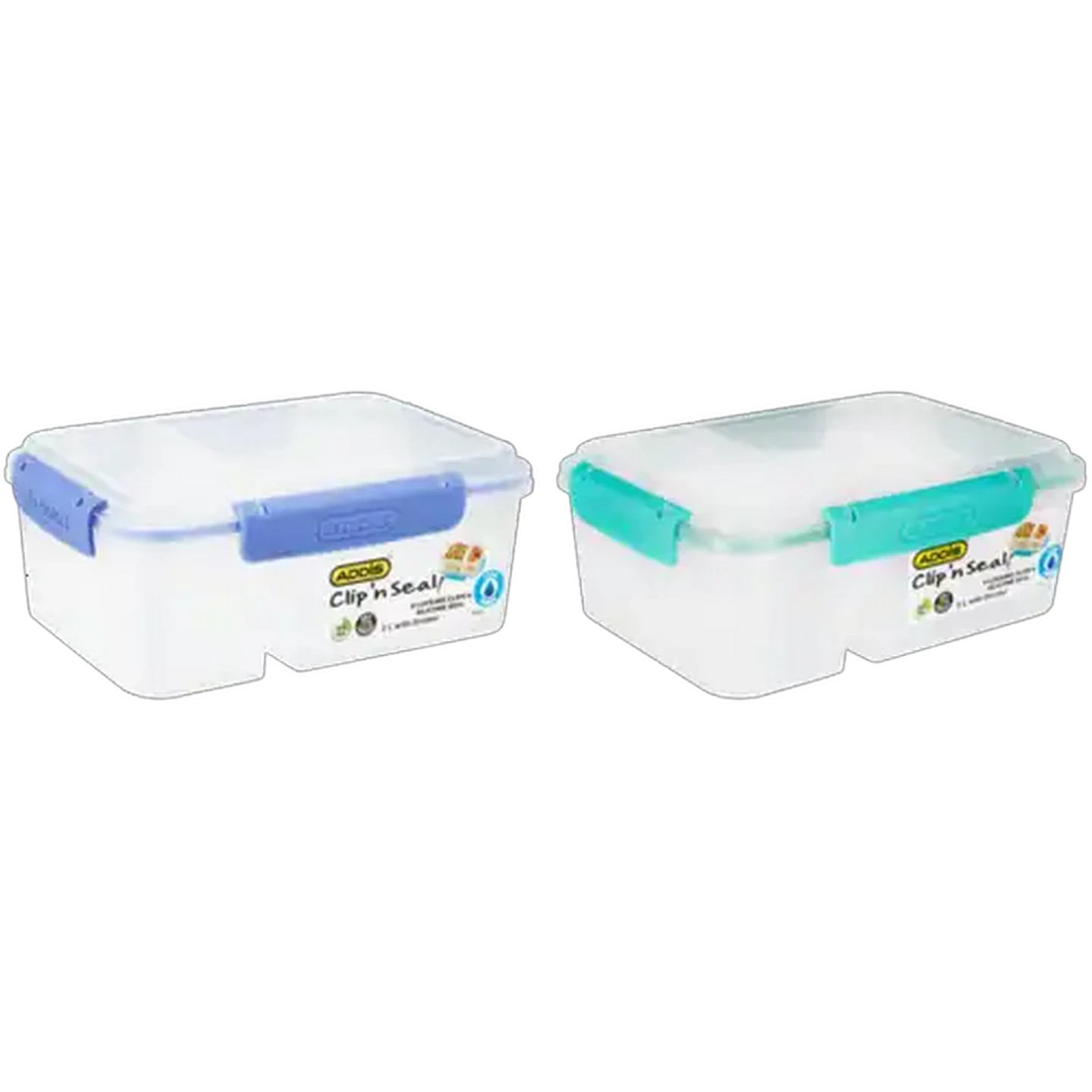 Image of ADDIS Rectangular Divider Clip 'n Seal Container 2L (Colour May Vary)