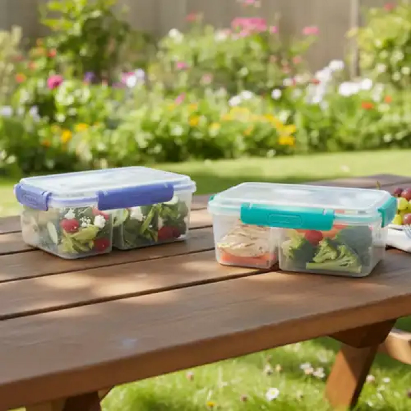 Image of ADDIS Rectangular Divider Clip 'n Seal Container 2L (Colour May Vary)