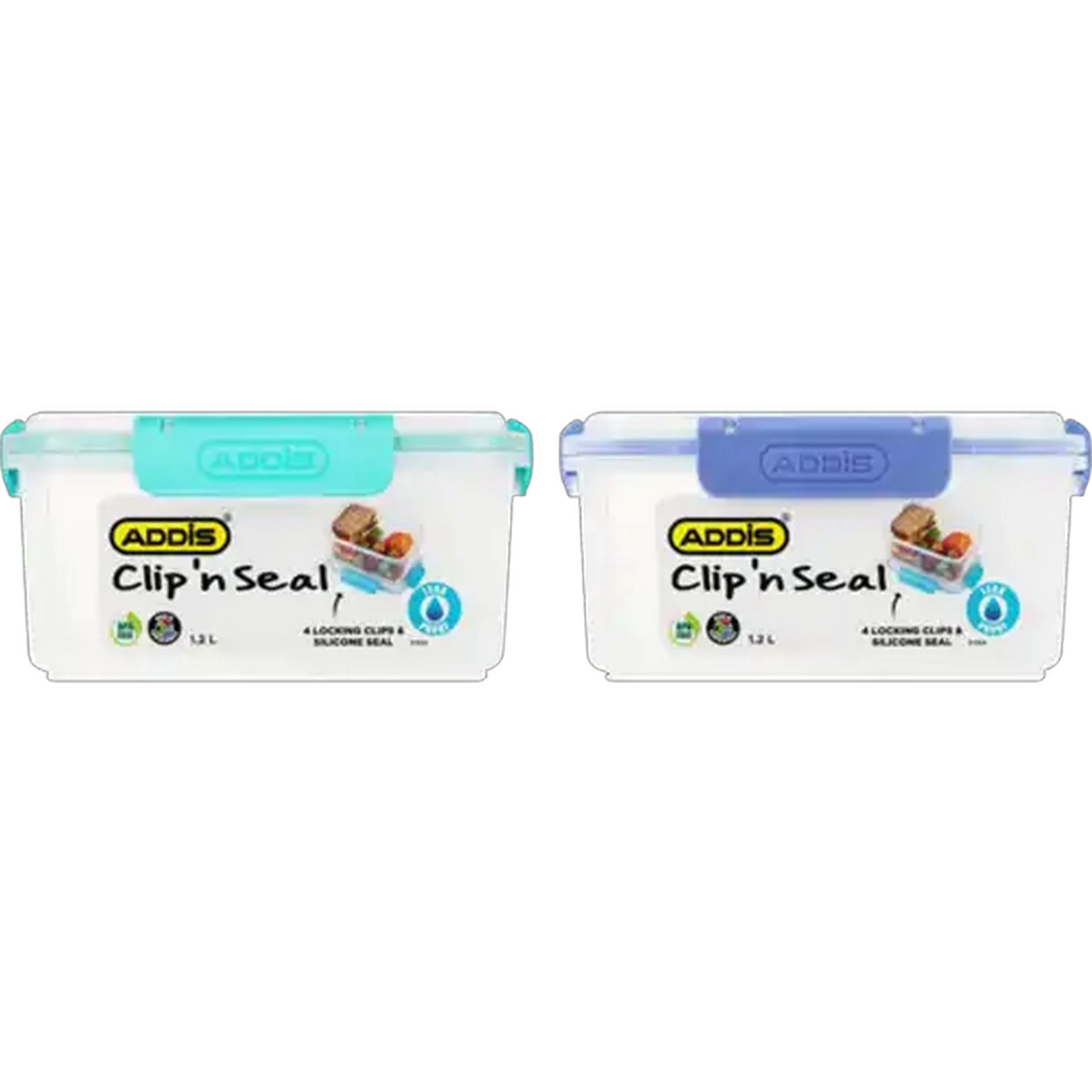 Image of ADDIS Clip 'n Seal Lunch Box 1.2L (Colour May Vary)