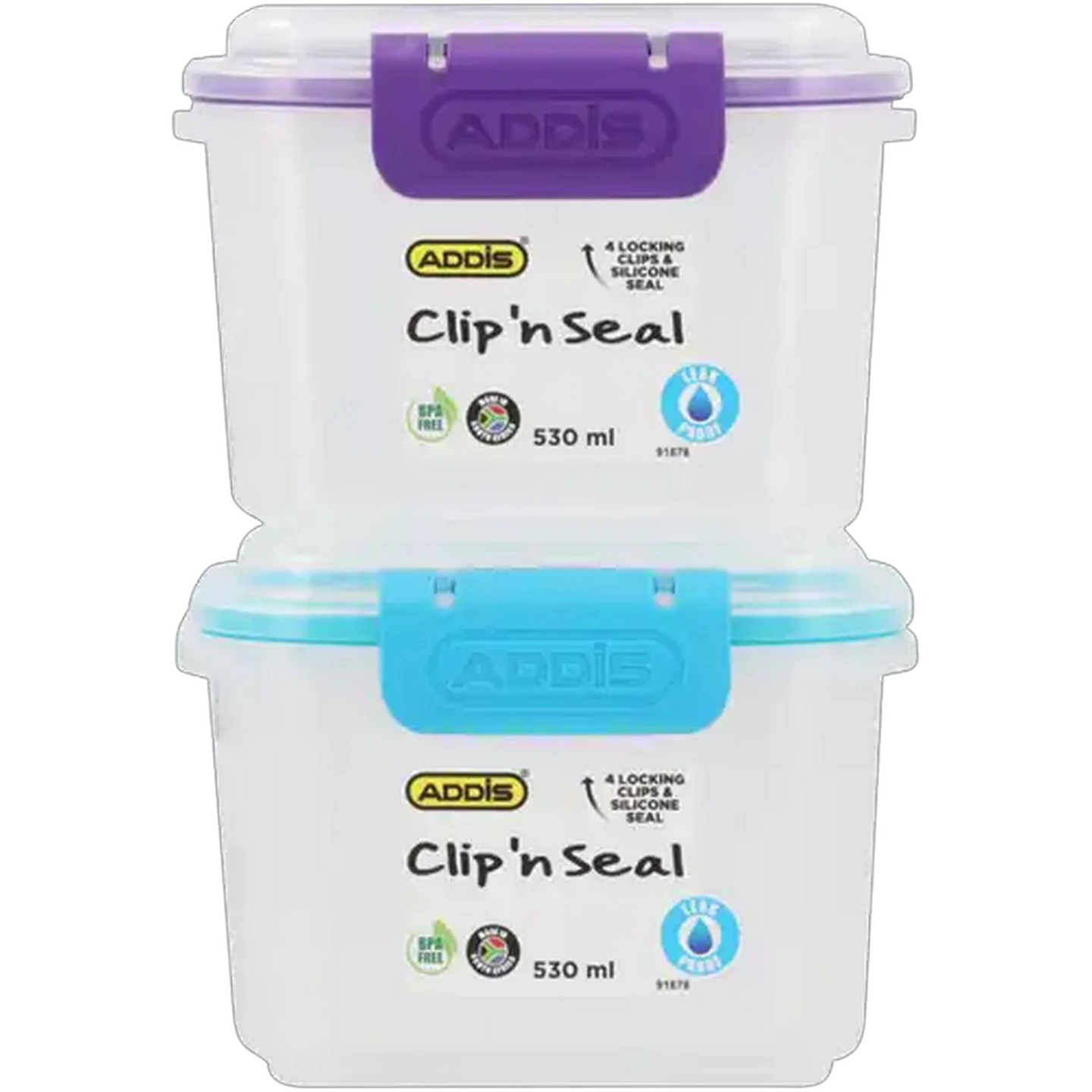 Image of ADDIS Clip 'n Seal Rectangular Container 530ml
