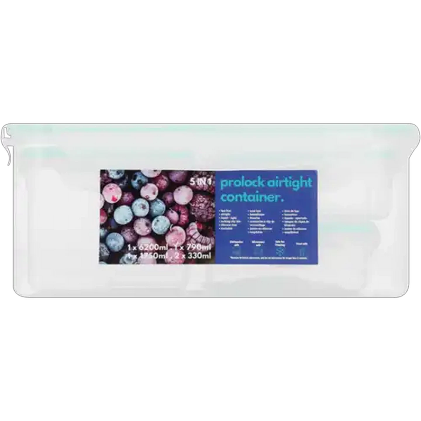 Image of Prolock Aqua Plastic Airtight Rectangular Container Set 10 Piece