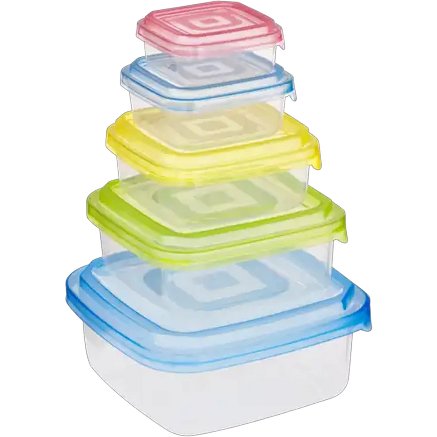 Image of Assorted Size Storage Containers With Lids 5 Piece