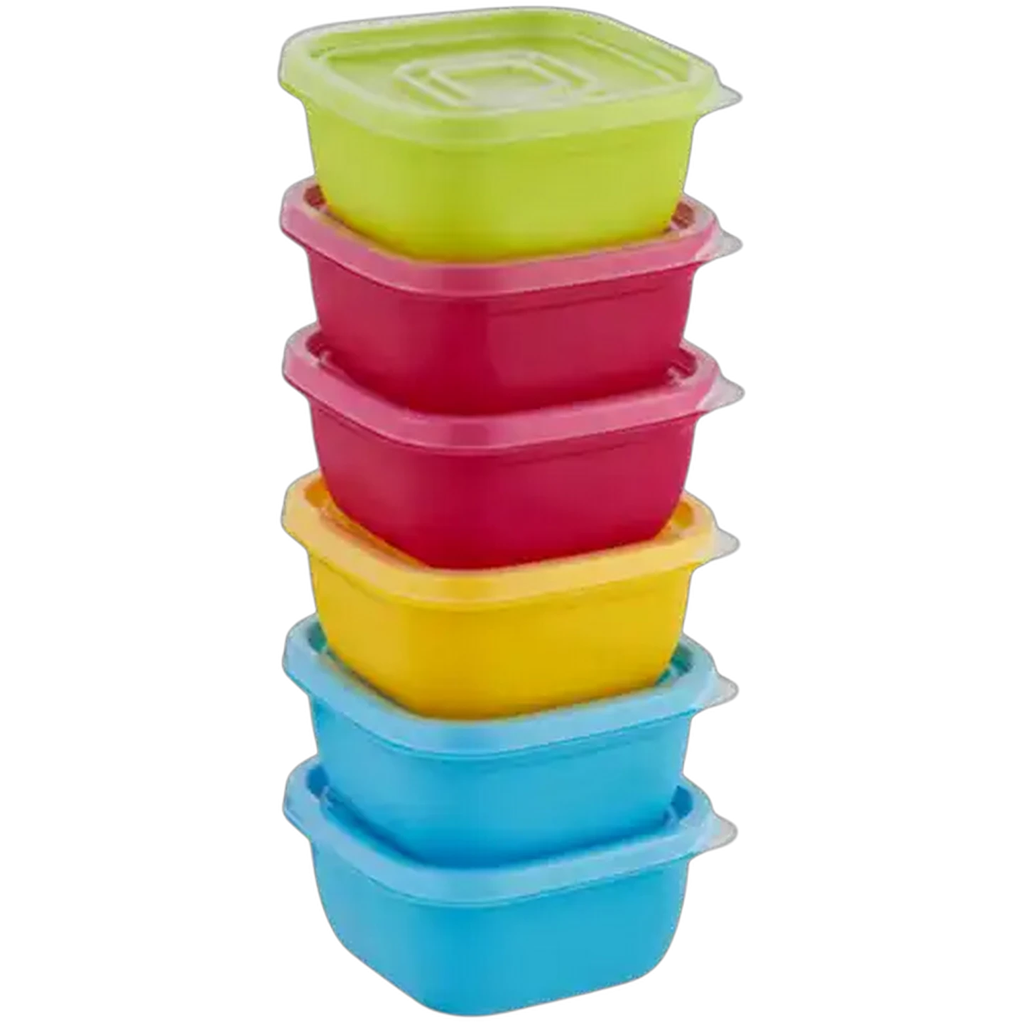 Image of &Stack Plastic Multicoloured Square Storage Container Set 240ml 6-Piece