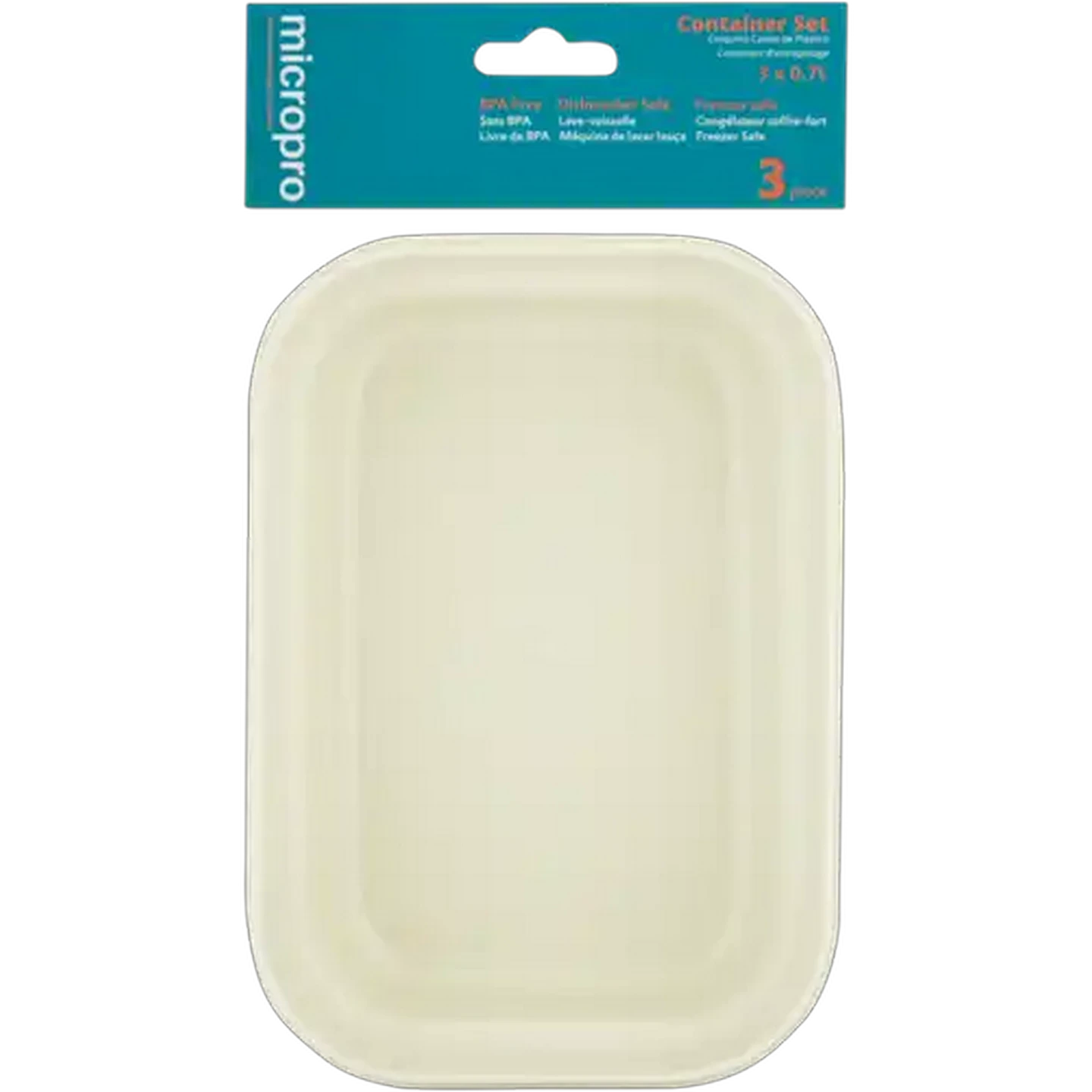 Image of Micropro Rectangular Plastic Food Storage Container Set 3-Piece
