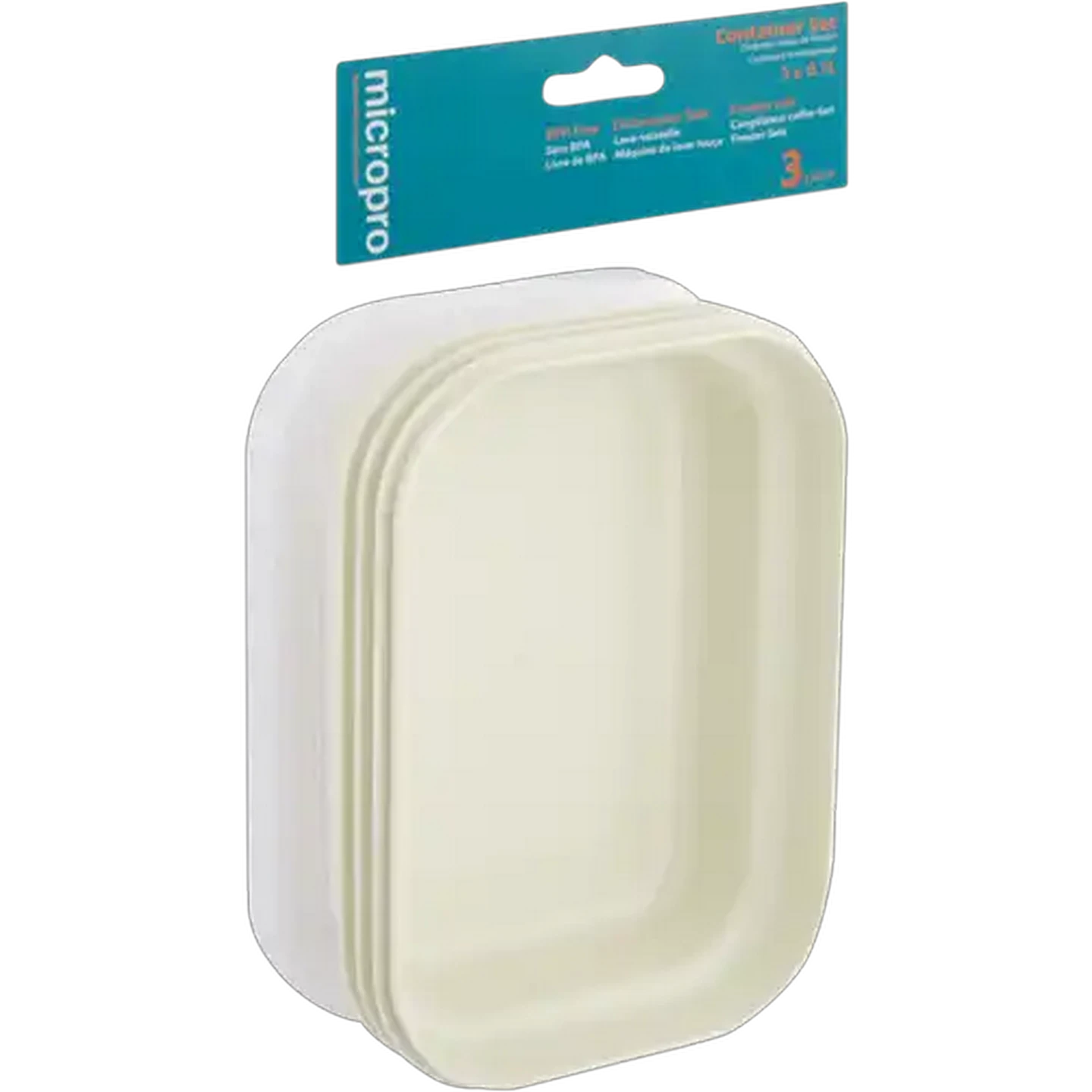 Image of Micropro Rectangular Plastic Food Storage Container Set 3-Piece