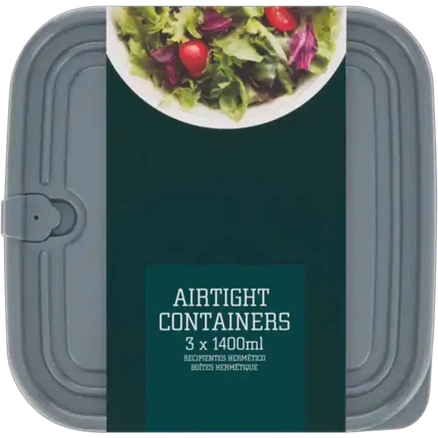 Image of Home Discovery Square Airtight Containers 1.4L 3-Pack