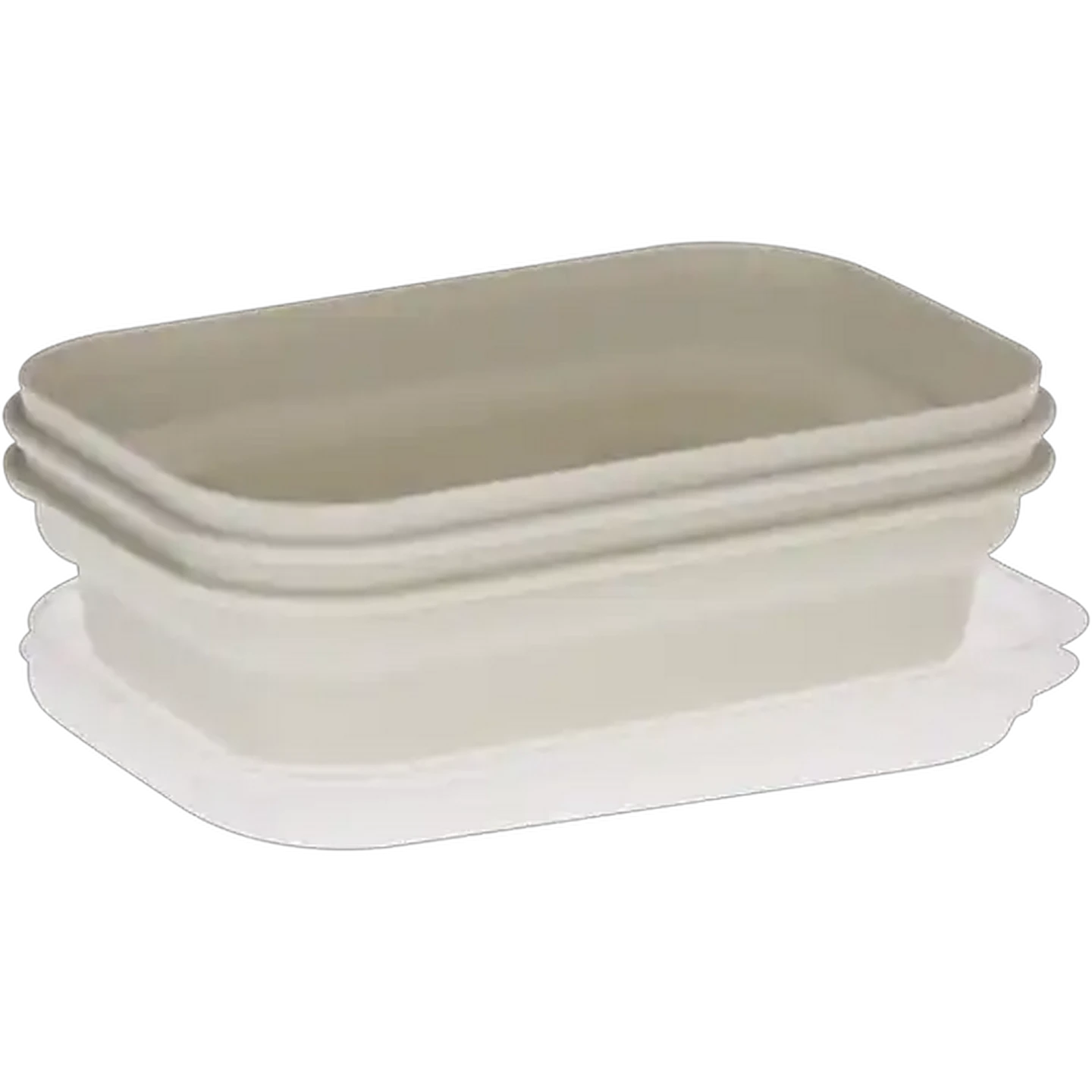 Image of Micropro Beige Microwave Safe Rectangular Food Storage Container Set 2 x 450ml