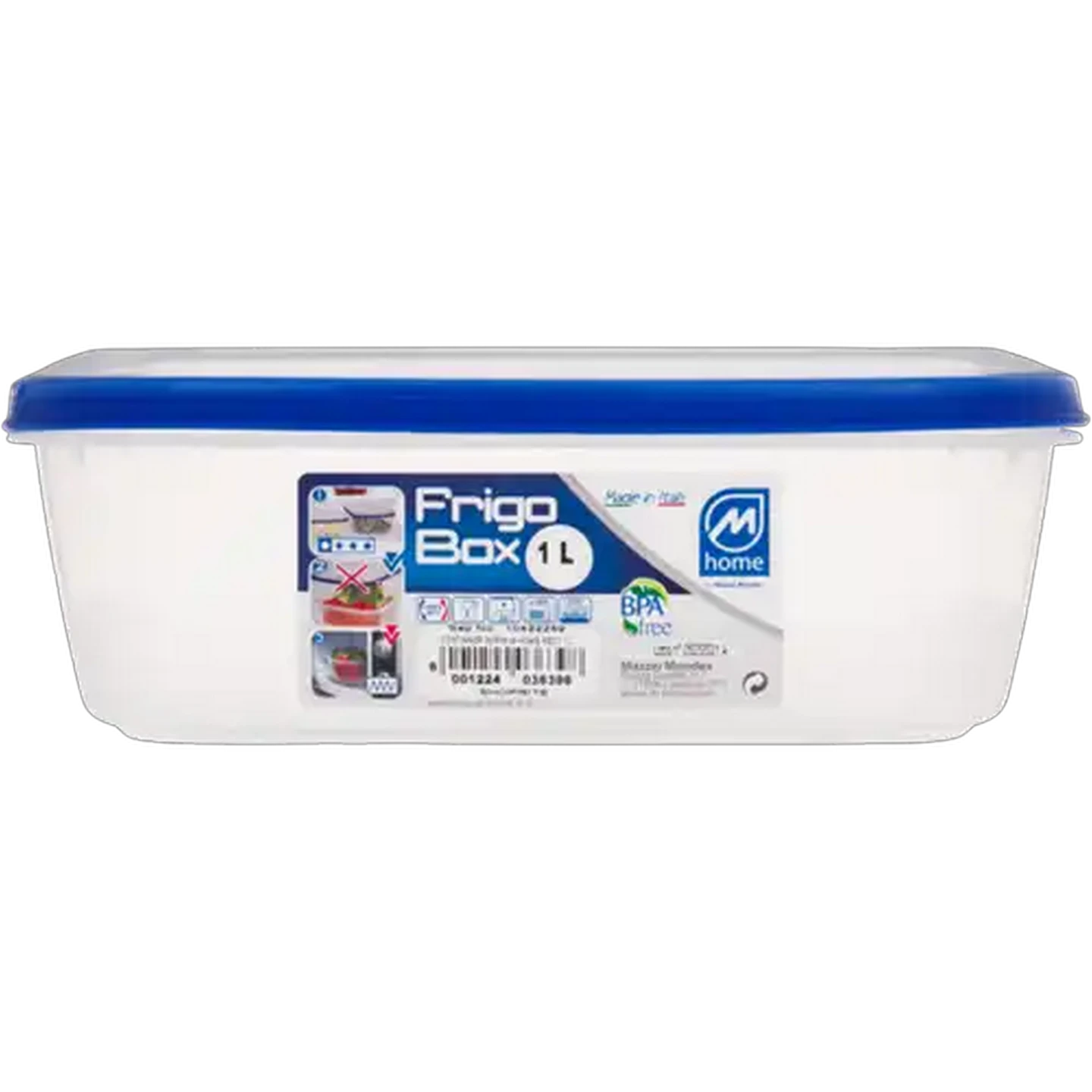 Image of M-Home Blue Frigo Box Rectangular Container 1L