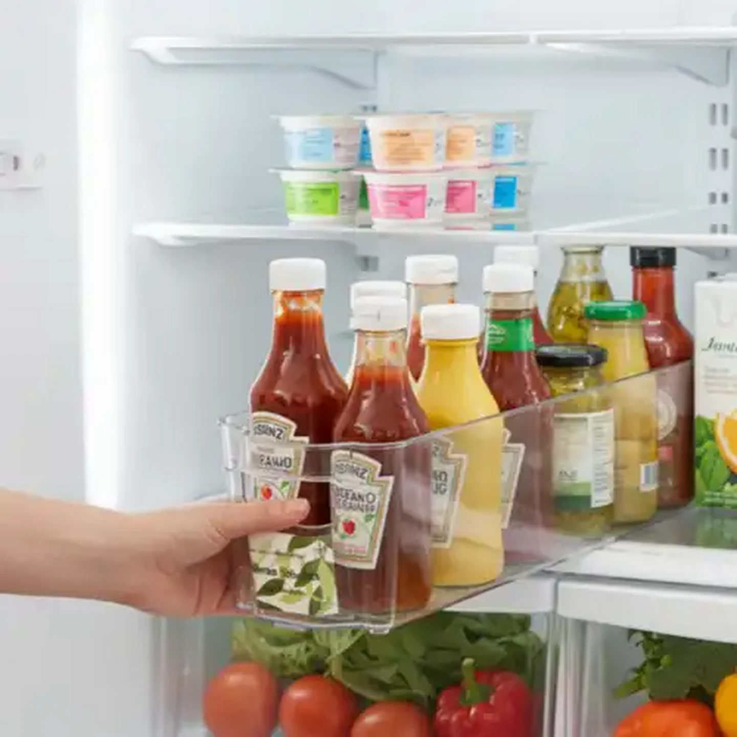 Image of Fridge & Pantry Plastic Narrow Clear Storage Organiser