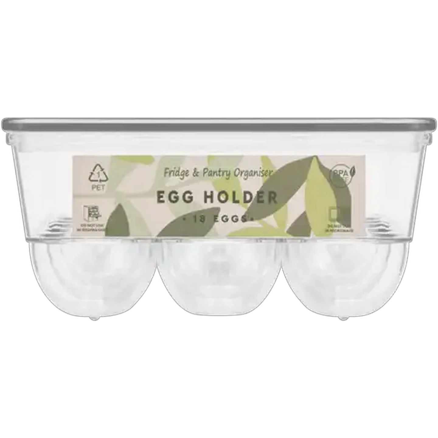 Image of Fridge & Pantry Organiser 18-Egg Clear Holder With Lid