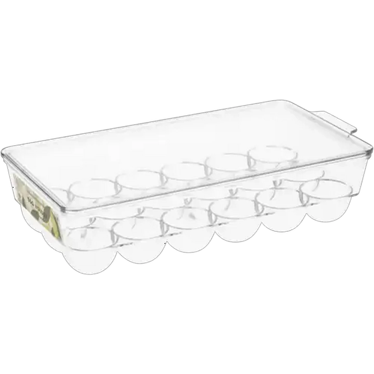 Image of Fridge & Pantry Organiser 18-Egg Clear Holder With Lid