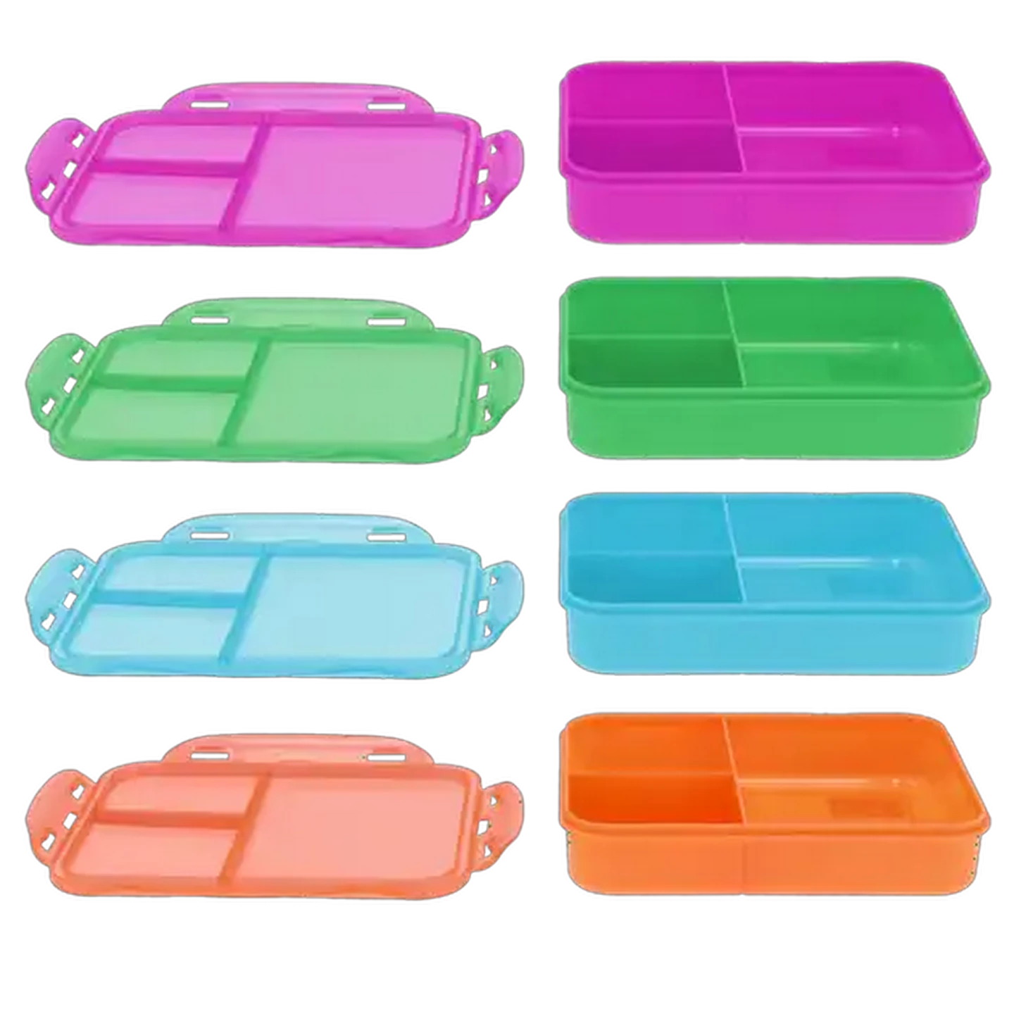 Image of Plastic Hinged Compartment Lunch Box (Colour May Vary)