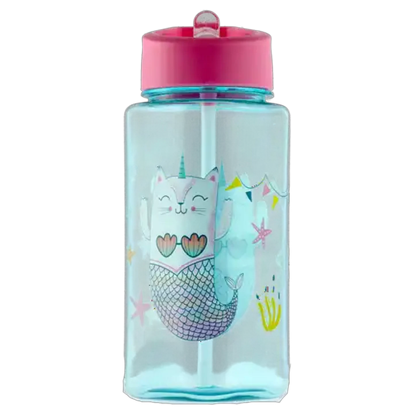 Image of Plastic Bottle With Straw 500ml (Design May Vary)
