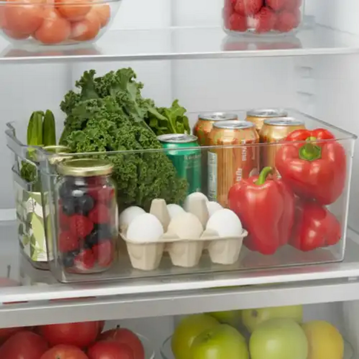 Image of Fridge & Pantry Large Clear Plastic Storage Organiser