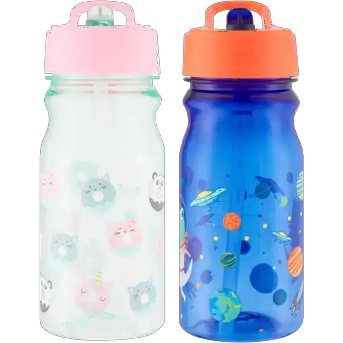 Image of Plastic Bottle With Straw 480ml (Colour May Vary)