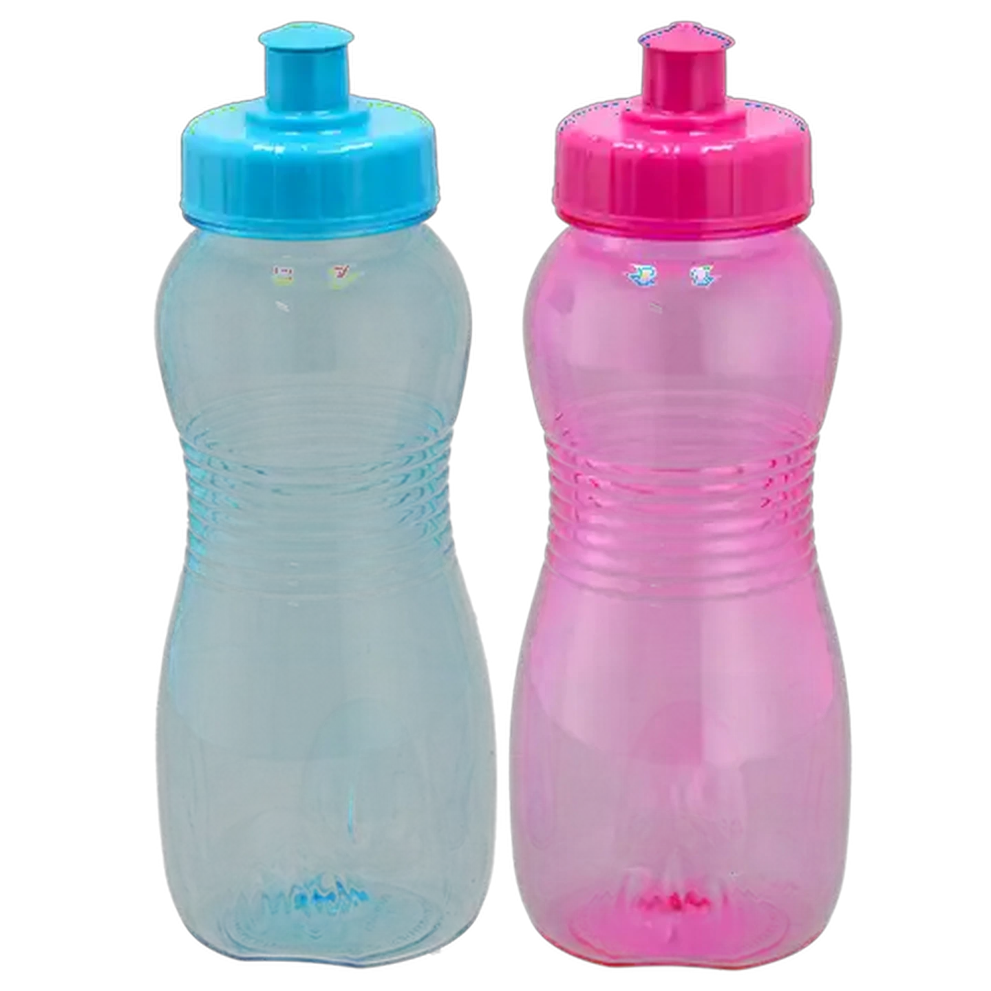 Image of Blue & Pink 550ml Drinking Bottles 2 Piece