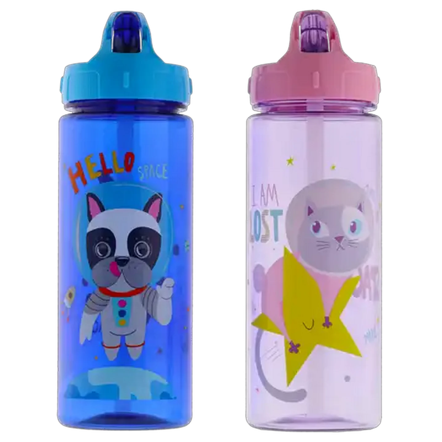 Image of Plastic Bottle With Straw 500ml (Colour May Vary)