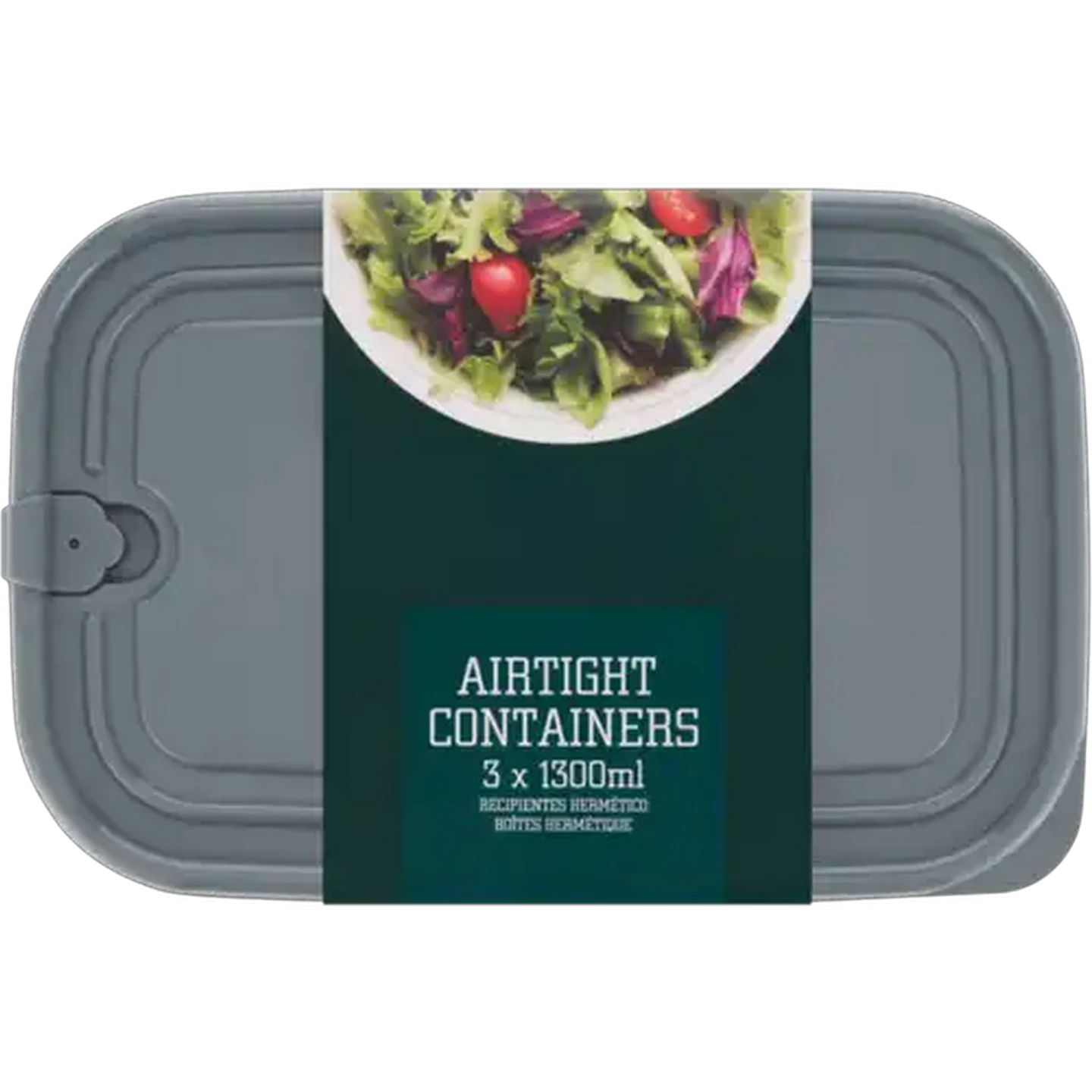 Image of Home Discovery Multicoloured Rectangular Airtight Storage Container Set 3-Pack