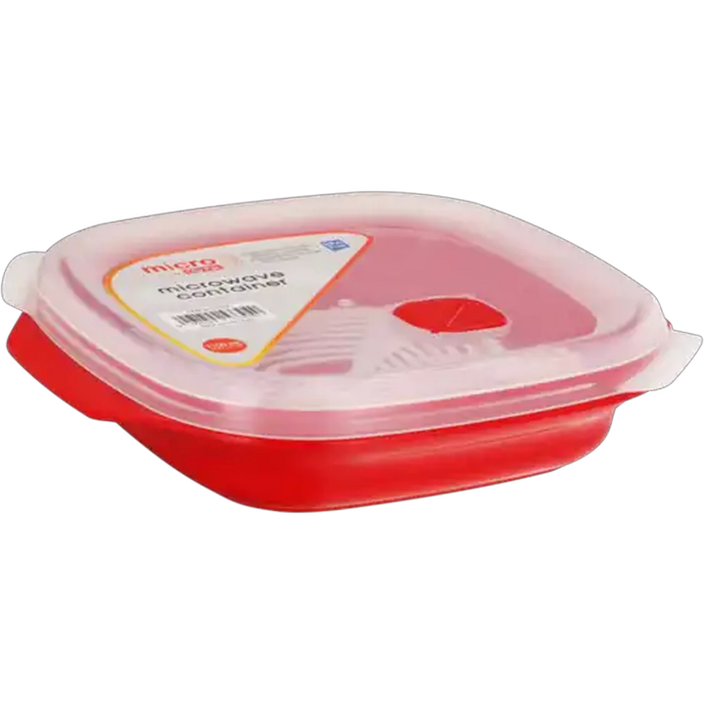 Image of Clip Pac Red Micro Square Microwave Container 1.1L
