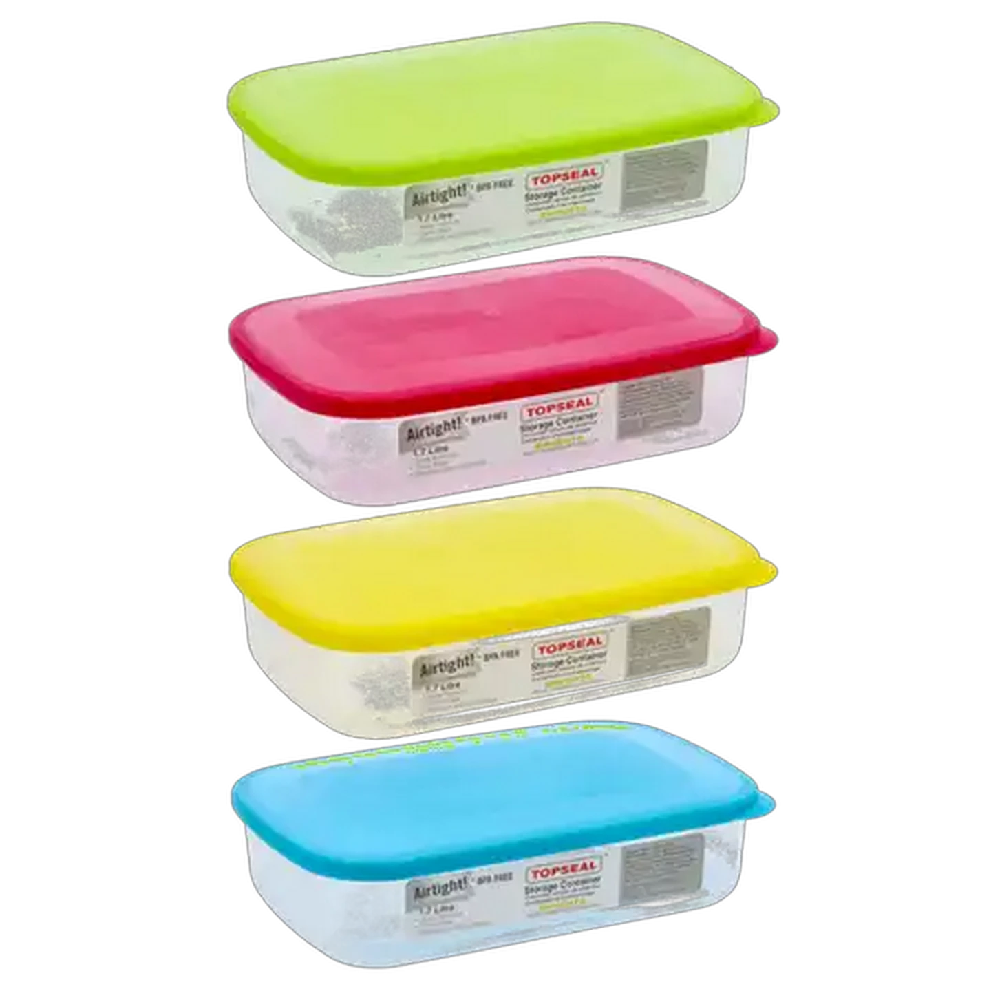 Image of Topseal Bright Rectangular Plastic Container 1.7L (Colour May Vary)